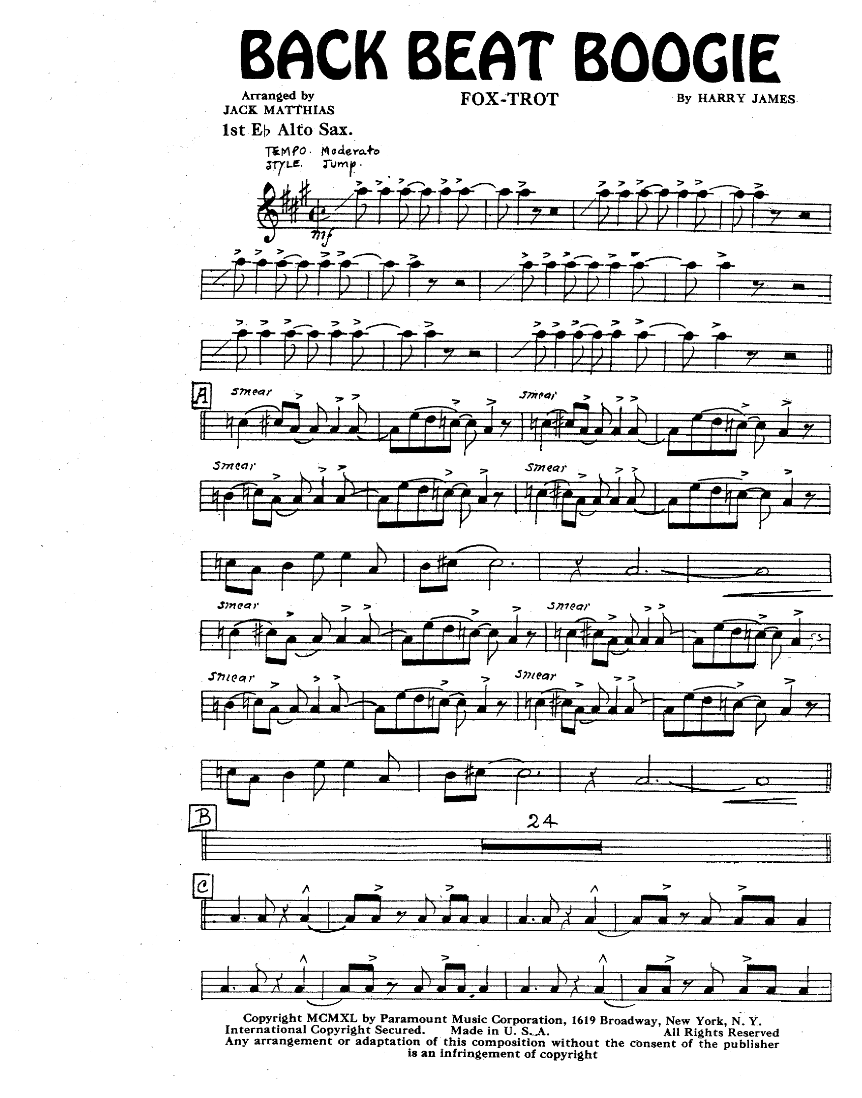 Back Beat Boogie (J.Mathias) H.James