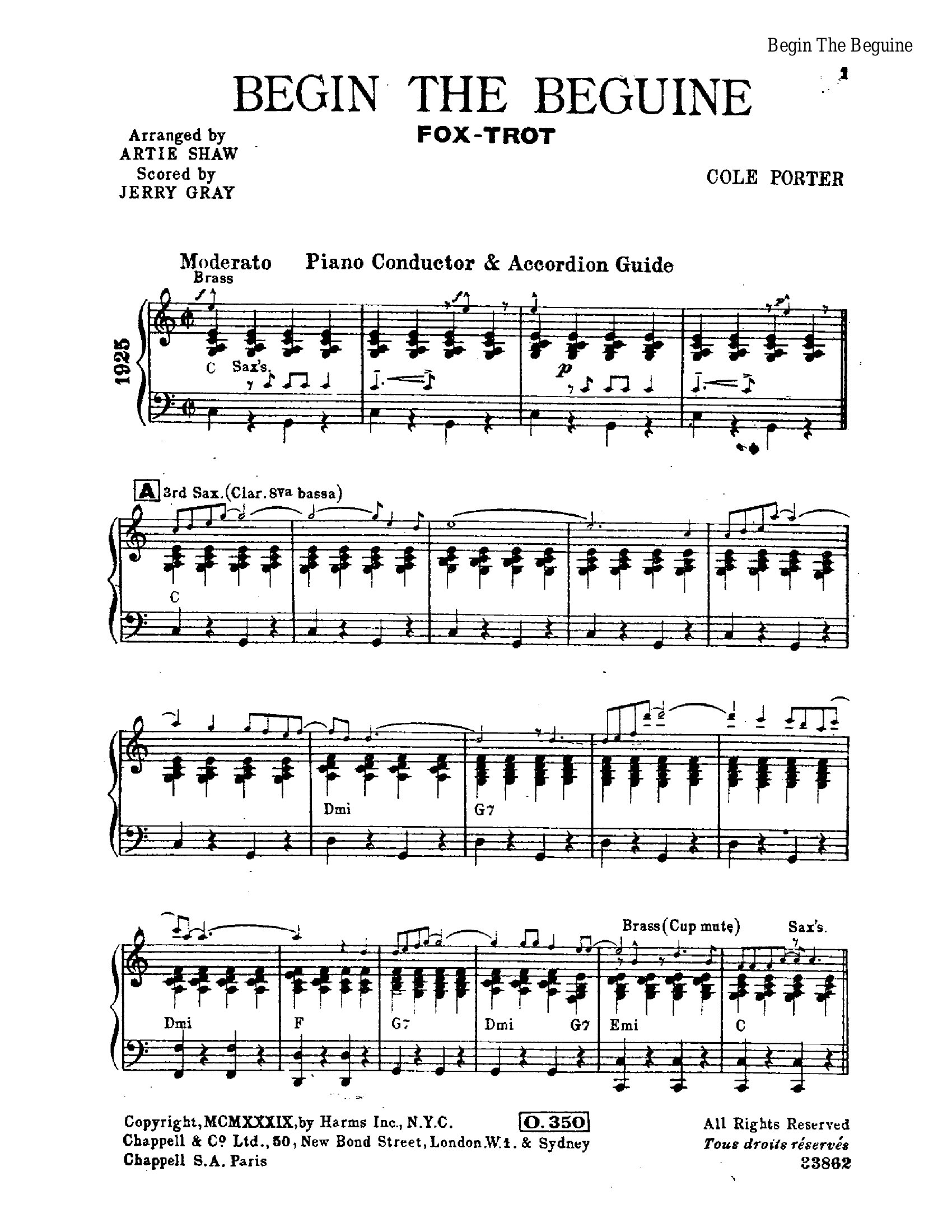 Begin The Beguine (A.Shaw)