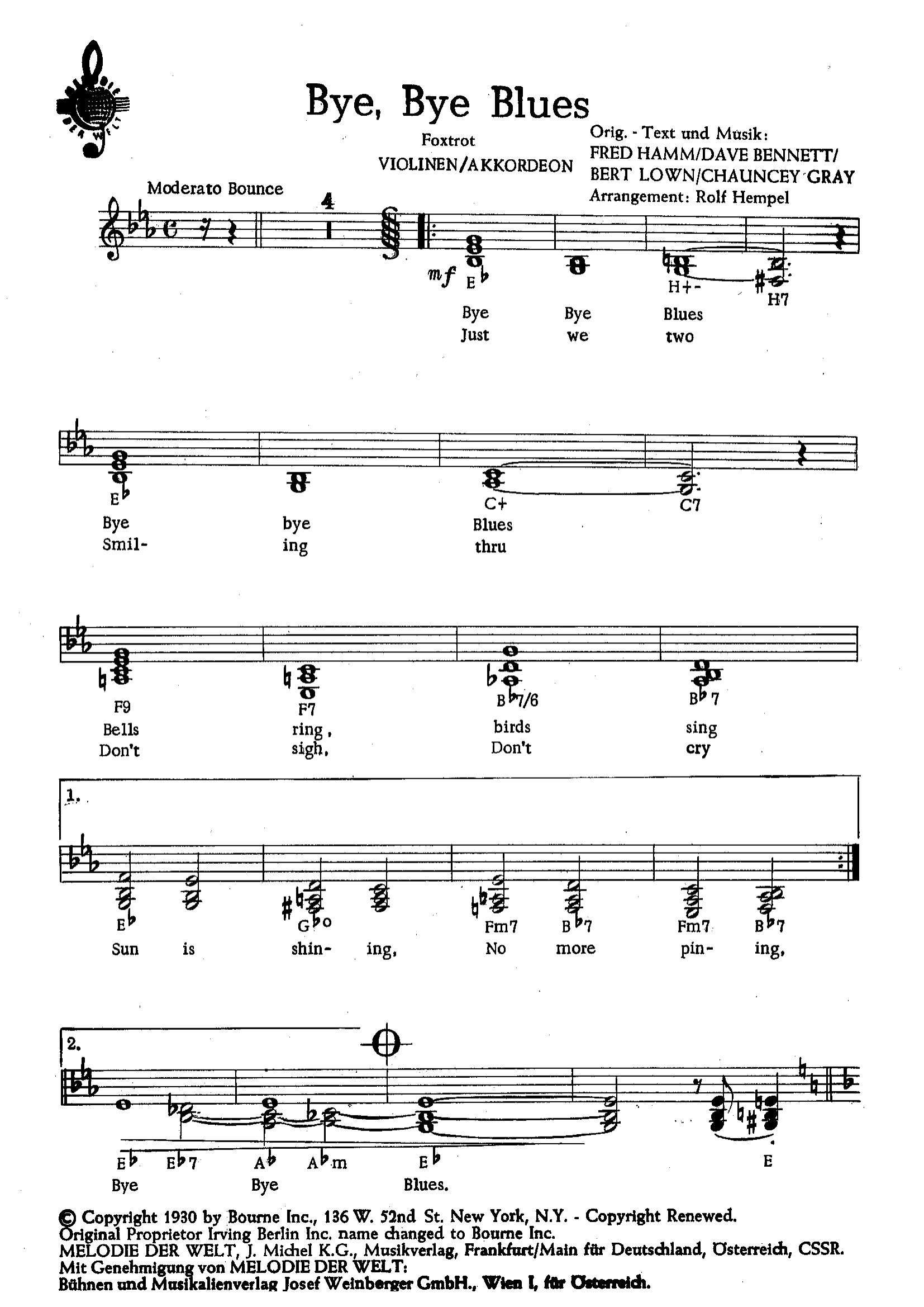 Bye Bye Blues (R.Hempel)