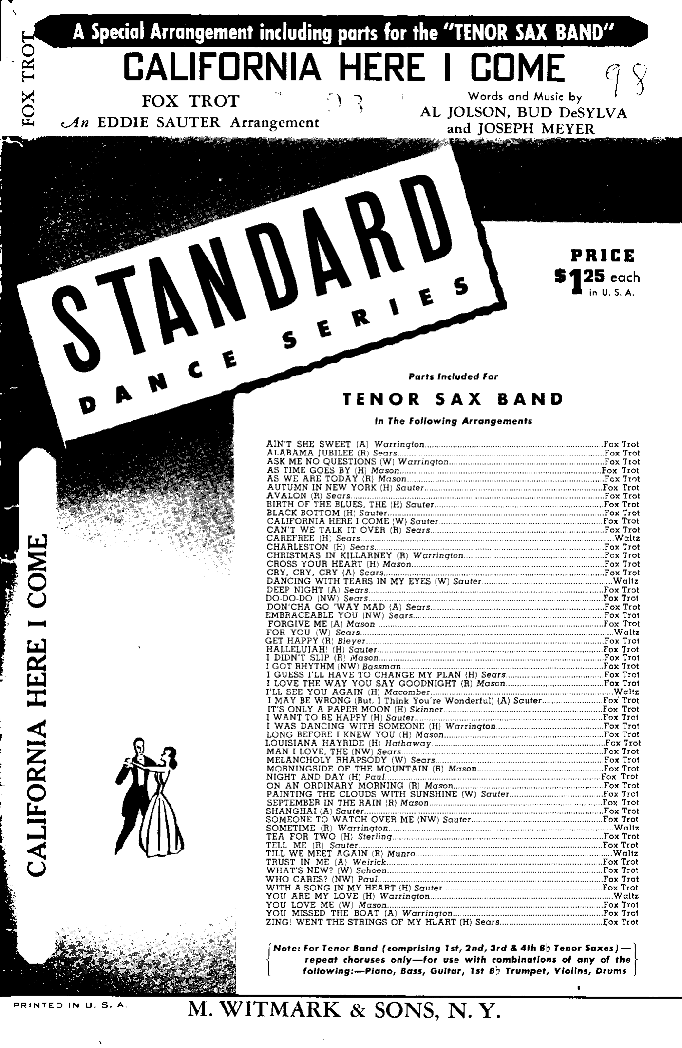 California Here I Come (E.Sauter)