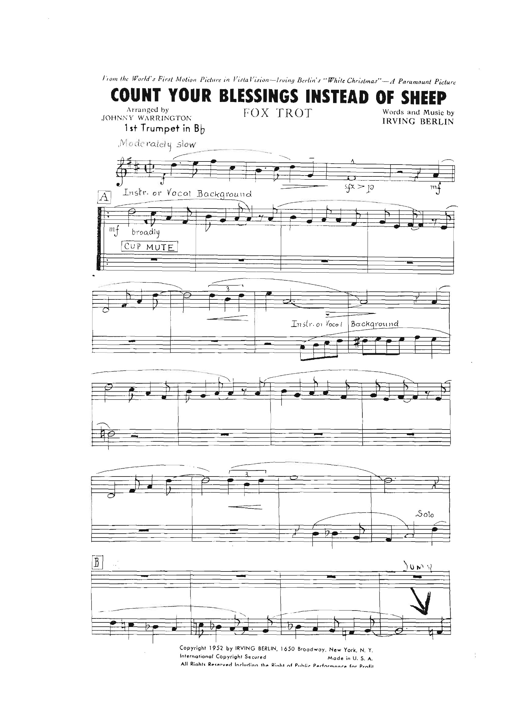 Count Your Blessings Instead Of Sheep (J.Warrington)