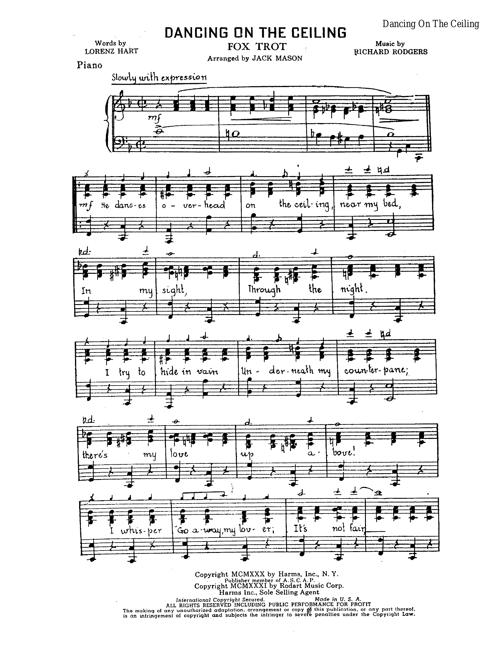 Dancing On The Ceiling (J.Mason)