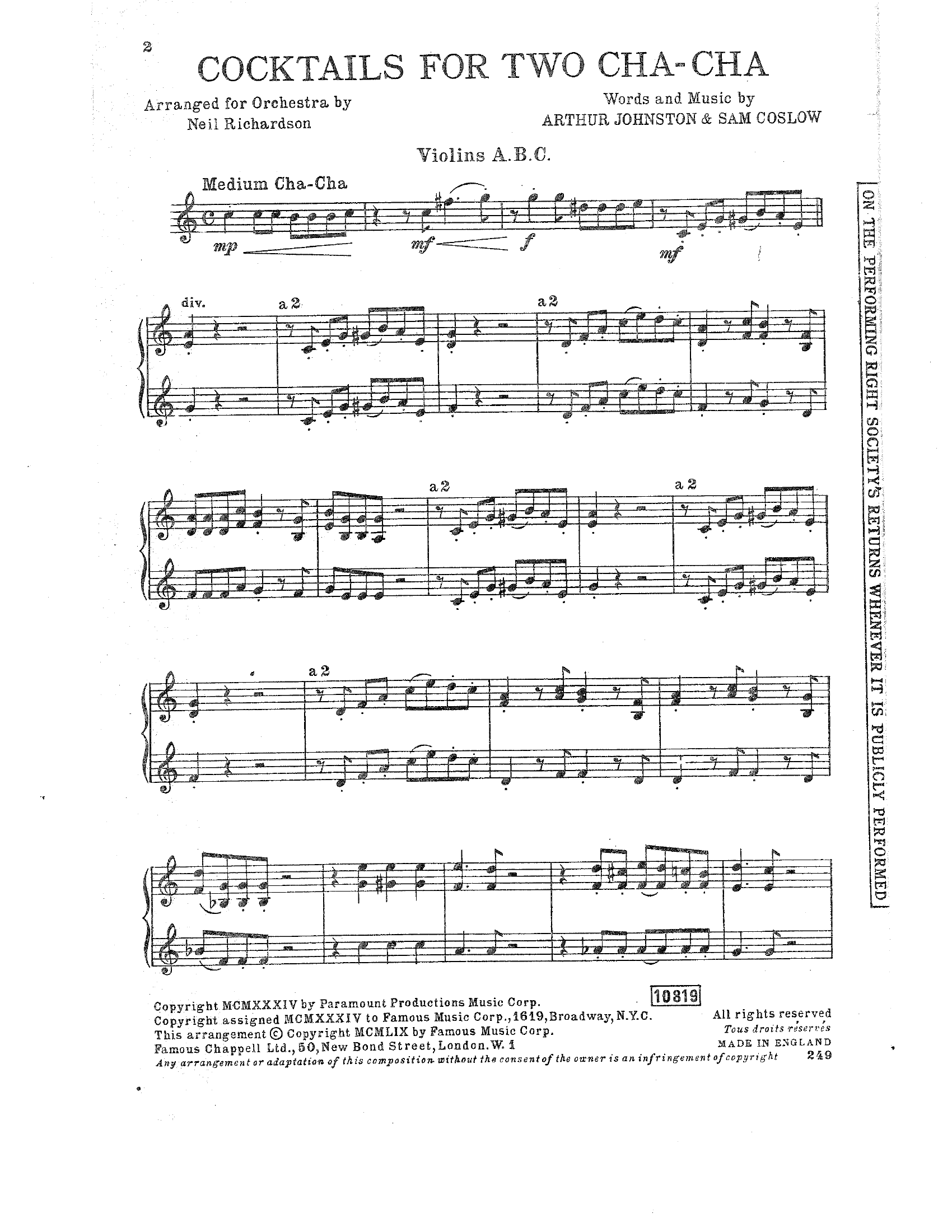 Cocktails For Two-Cha-Cha (N.Richardson)