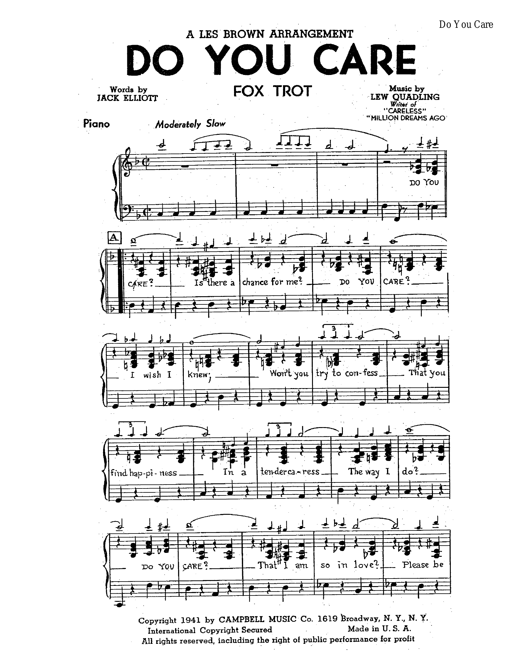 Do You Care (Les Brown) Fox-Trot