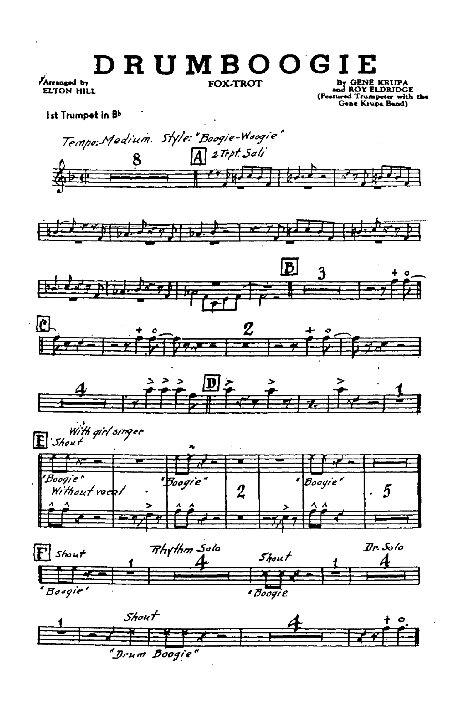 Drumboogie (E.Hill) (G.Krupa)