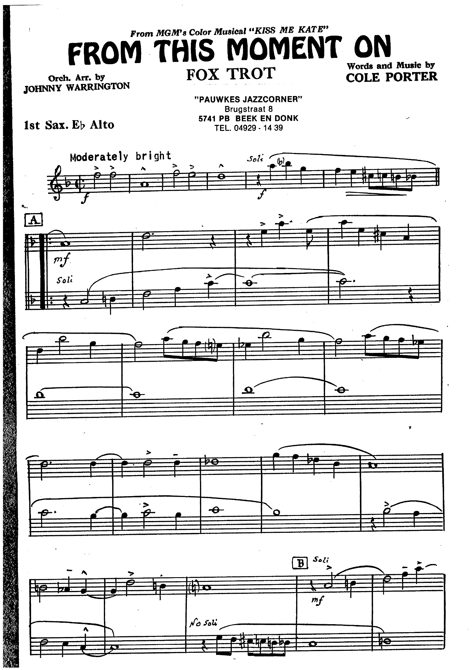 From This Moment On (J.Warrington)