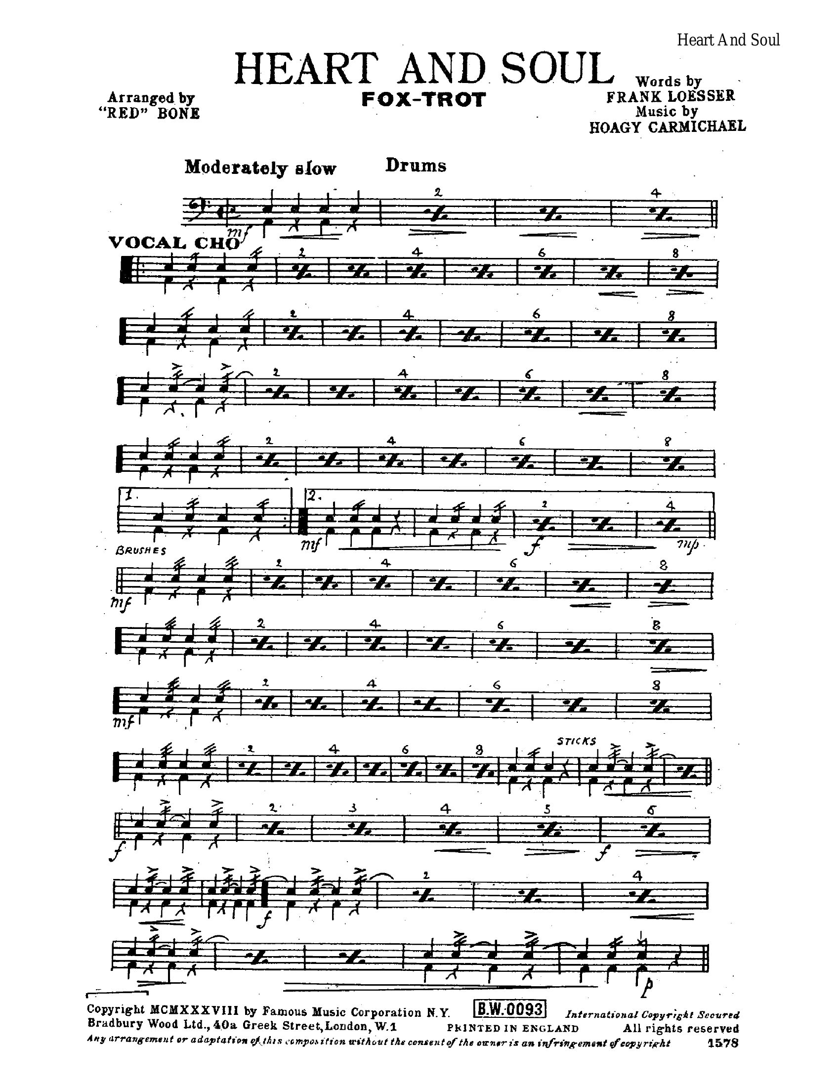 Heart And Soul (R.Bone) H.Carmichael