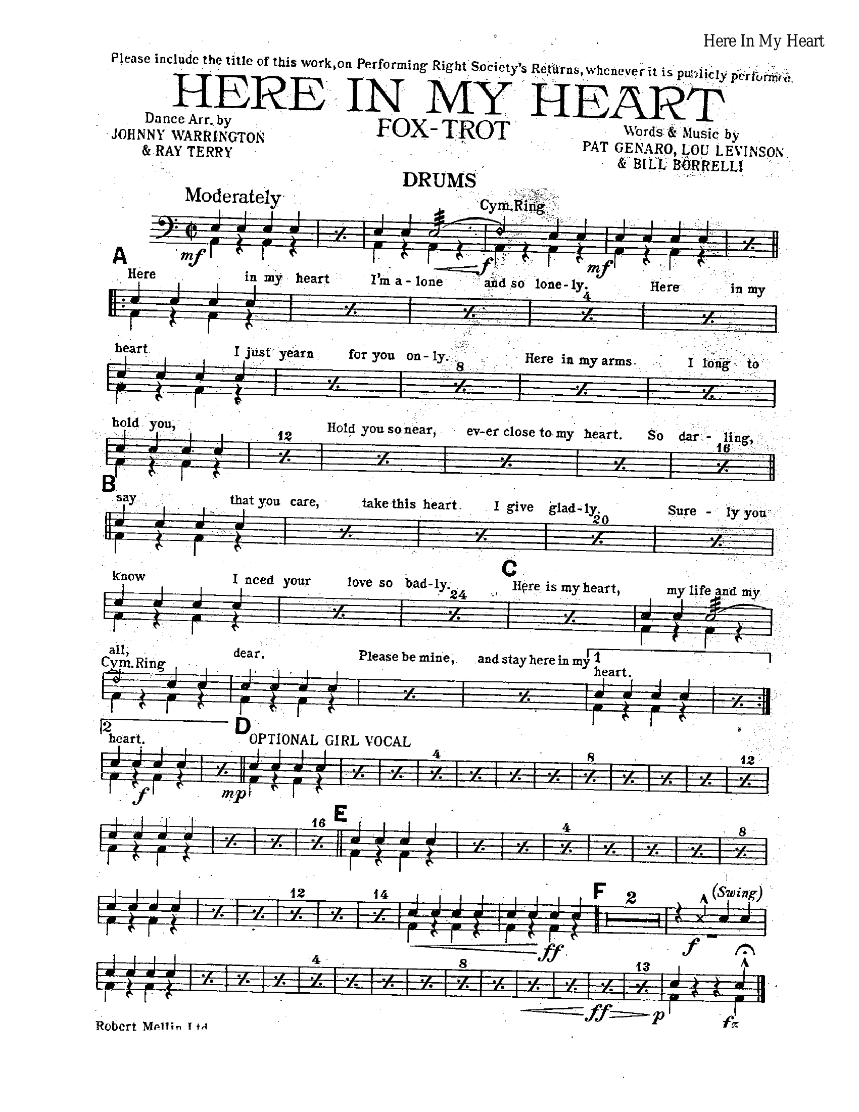 Here In My Heart (J.Warrington)