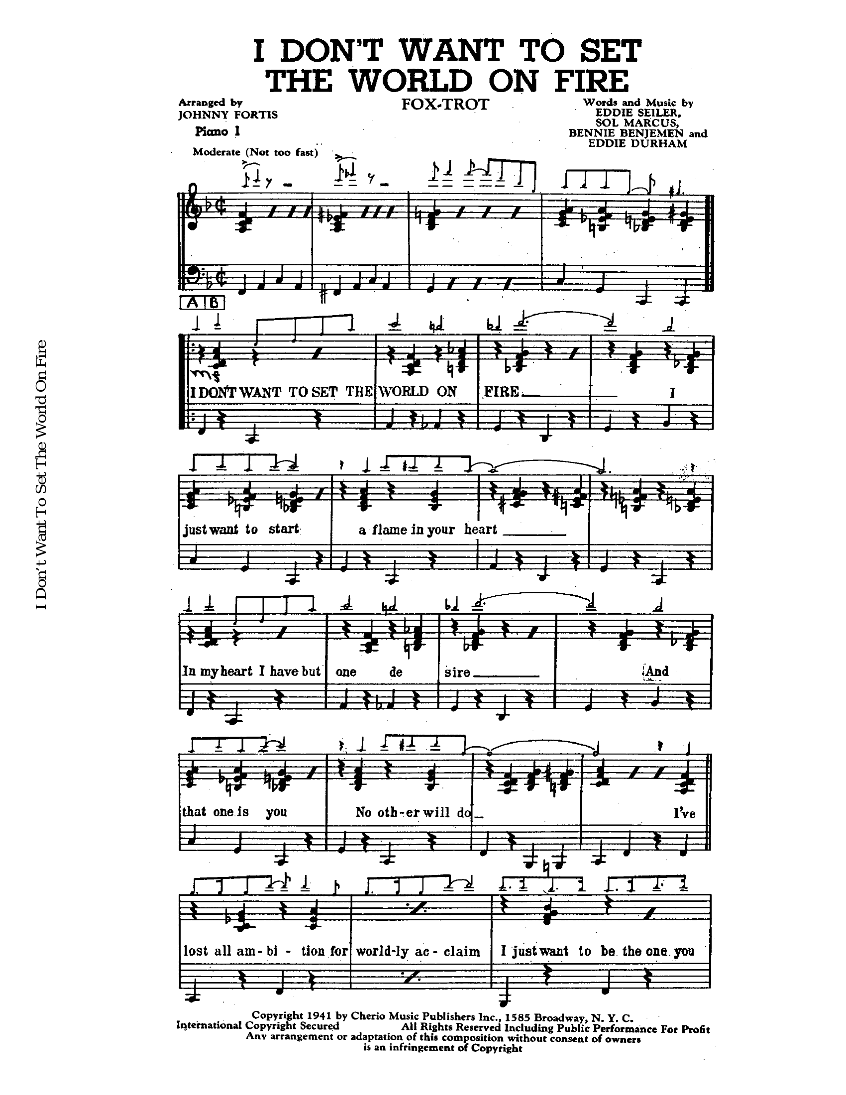 I Don't Want To Set The World On Fire (J.Fortis) Foxtrot