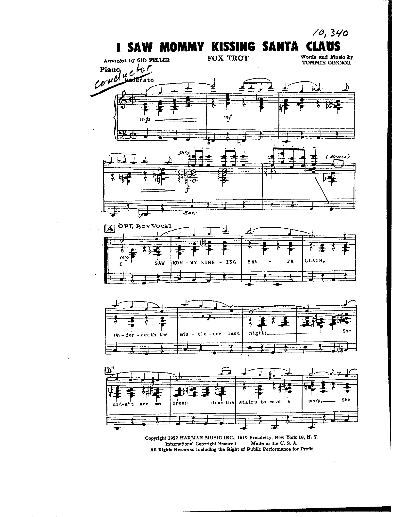 I Saw Mommy Kissing Santa Claus (Sid Feller) - 5324 - Foxtrot