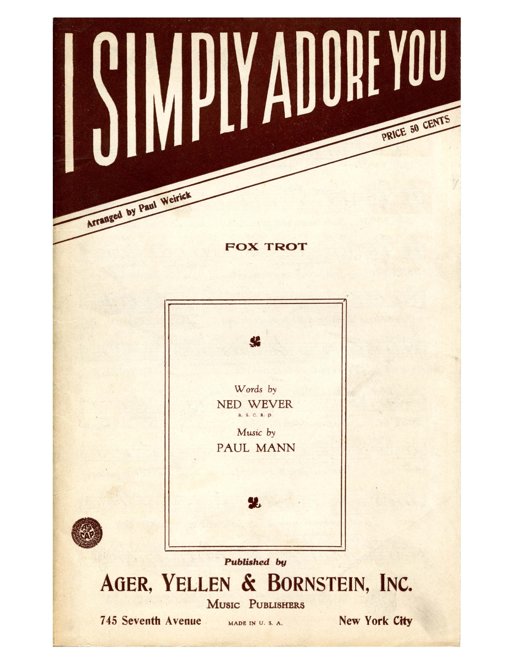 I Simply Adore You (P.Weirick) - Violins - Foxtrot