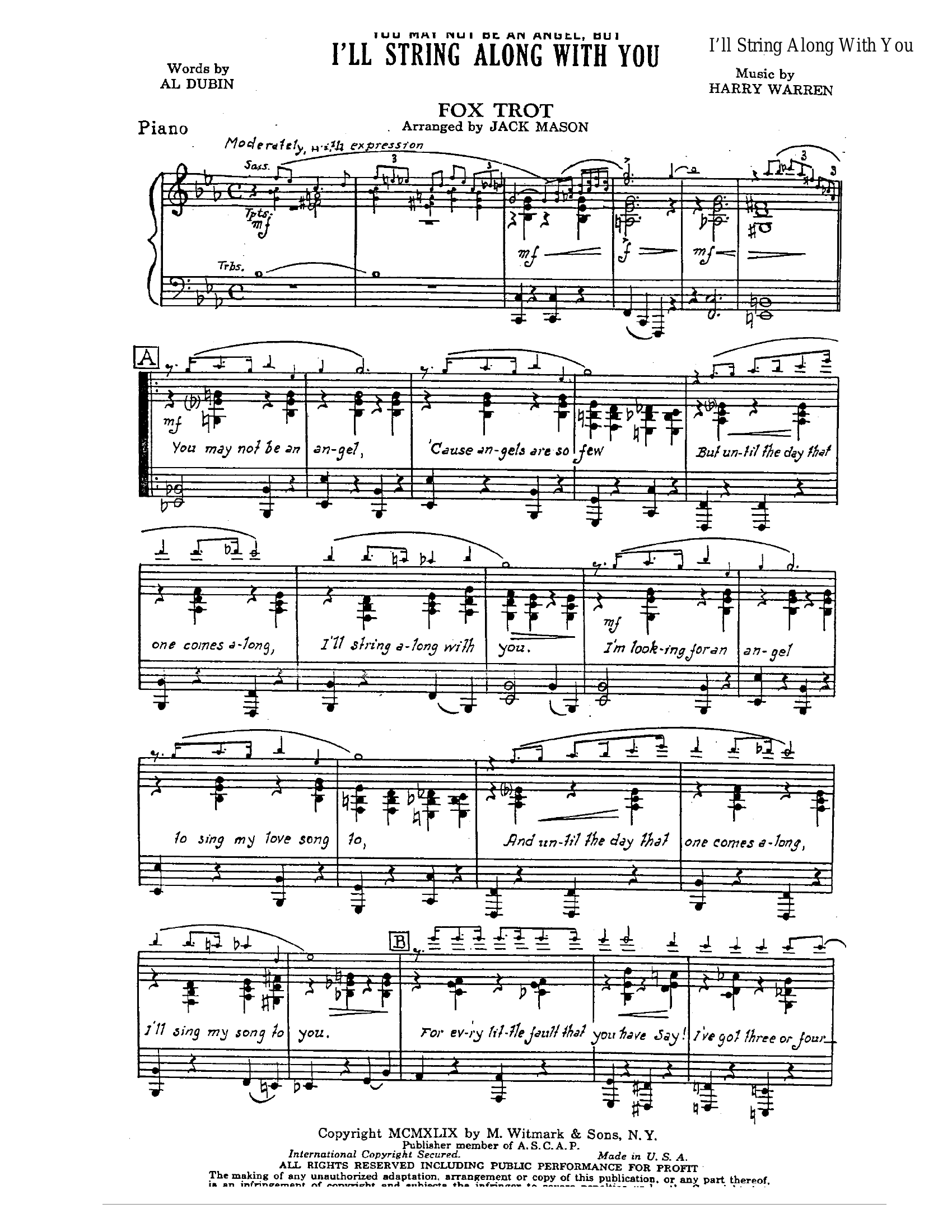 I'll String Along With You (J.Mason)