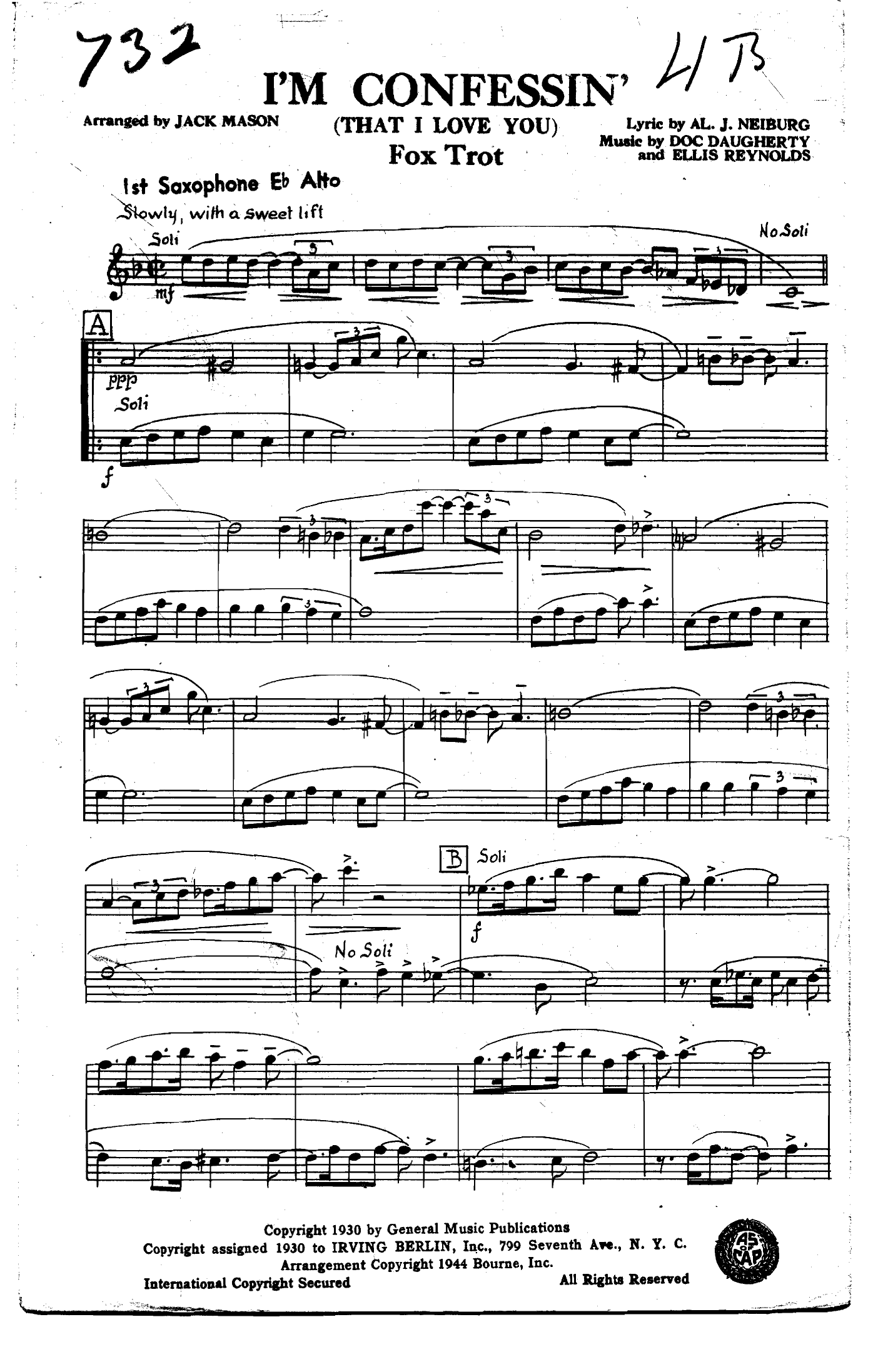 I'm Confessin' (J.Mason) - Vocal-Violins - Foxtrot