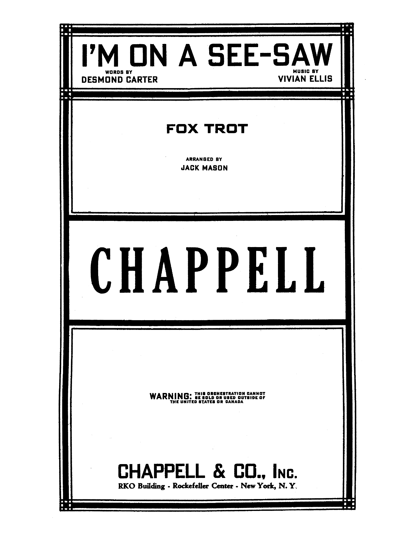 I'm On A See-Saw (J.Mason)- Violins - Foxtrot