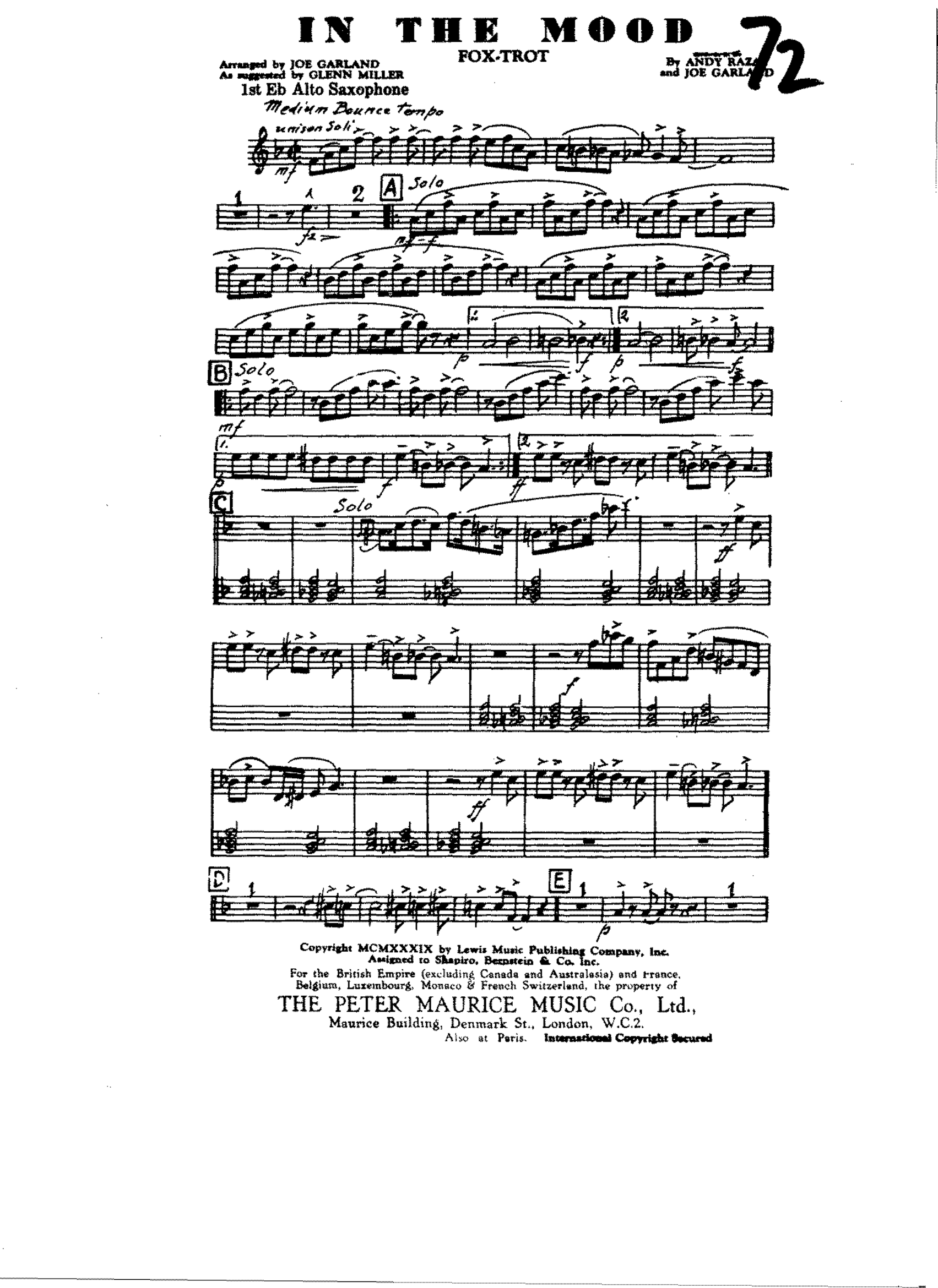 In The Mood (Joe Garland)