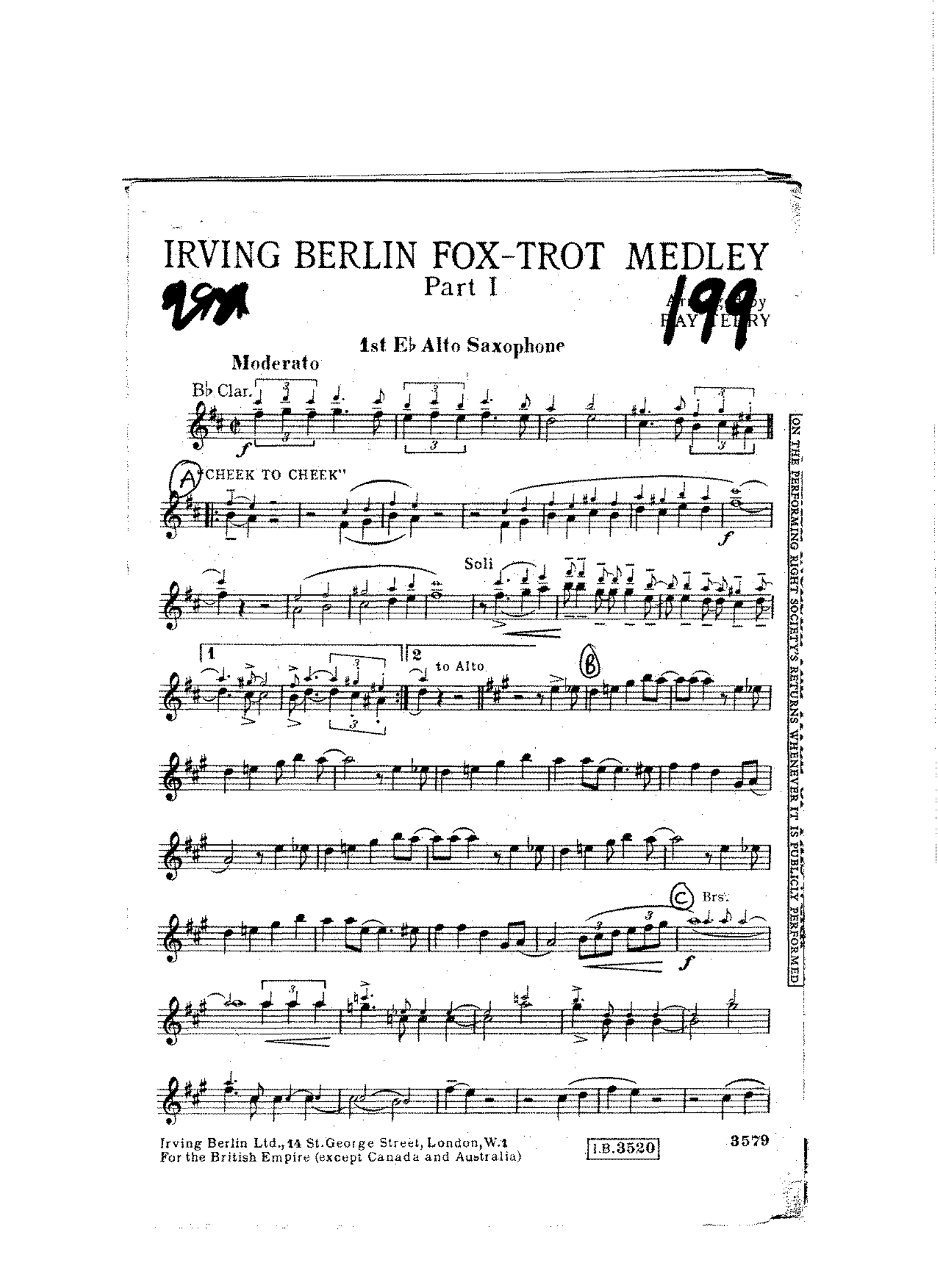 Irving Berlin Foxtrot Medley No 1
