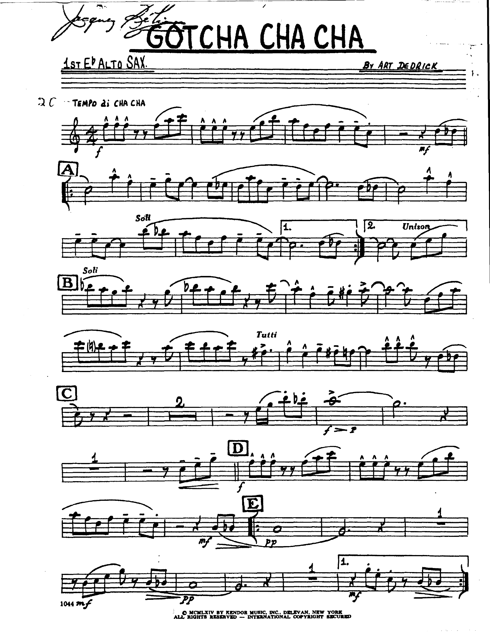 Gotcha Cha Cha (A.Dedrick)