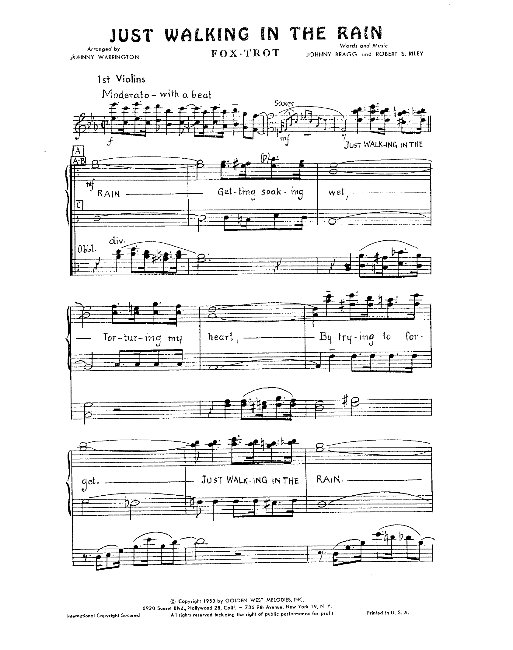 Just Walking In The Rain (J.Warrington)