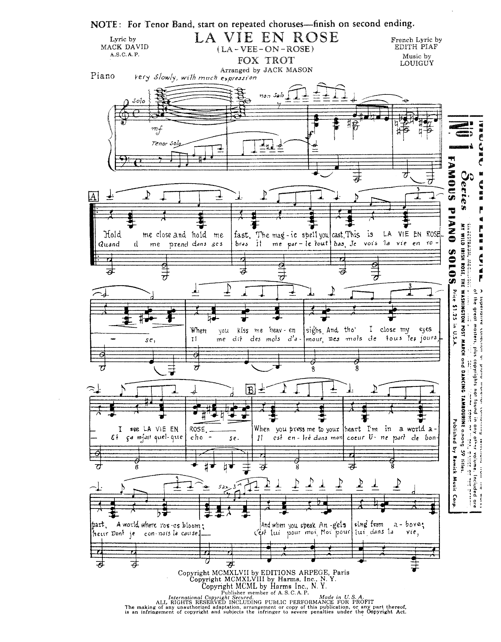 La Vie En Rose (J.Mason)