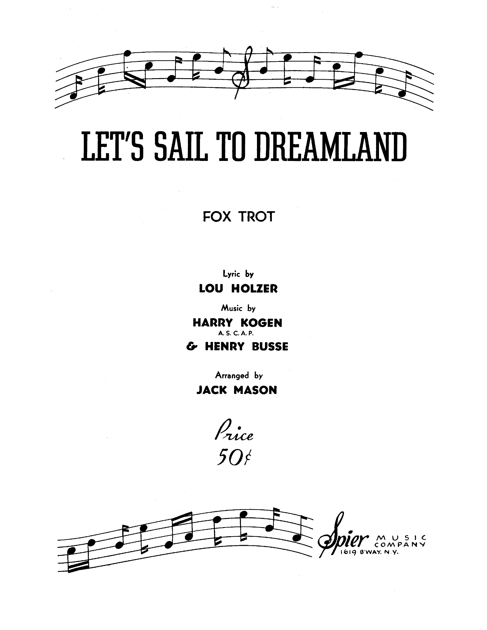Let's Sail To Dreamland IJ.Mason) - Vocal Trio - Foxtrot