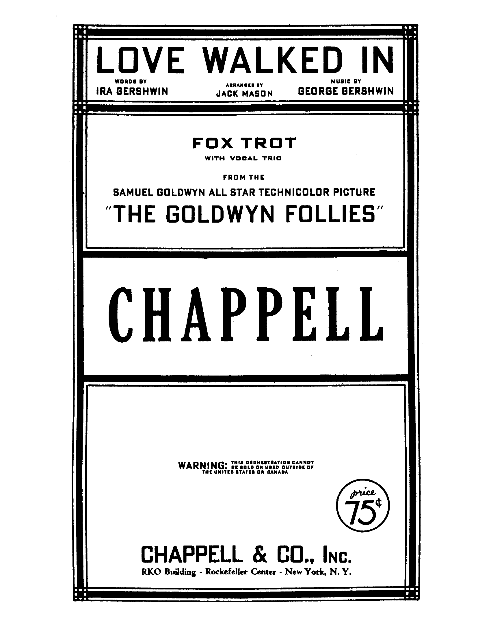 Love Walked In (J.Mason) G.Gershwin  - Violins - Foxtrot