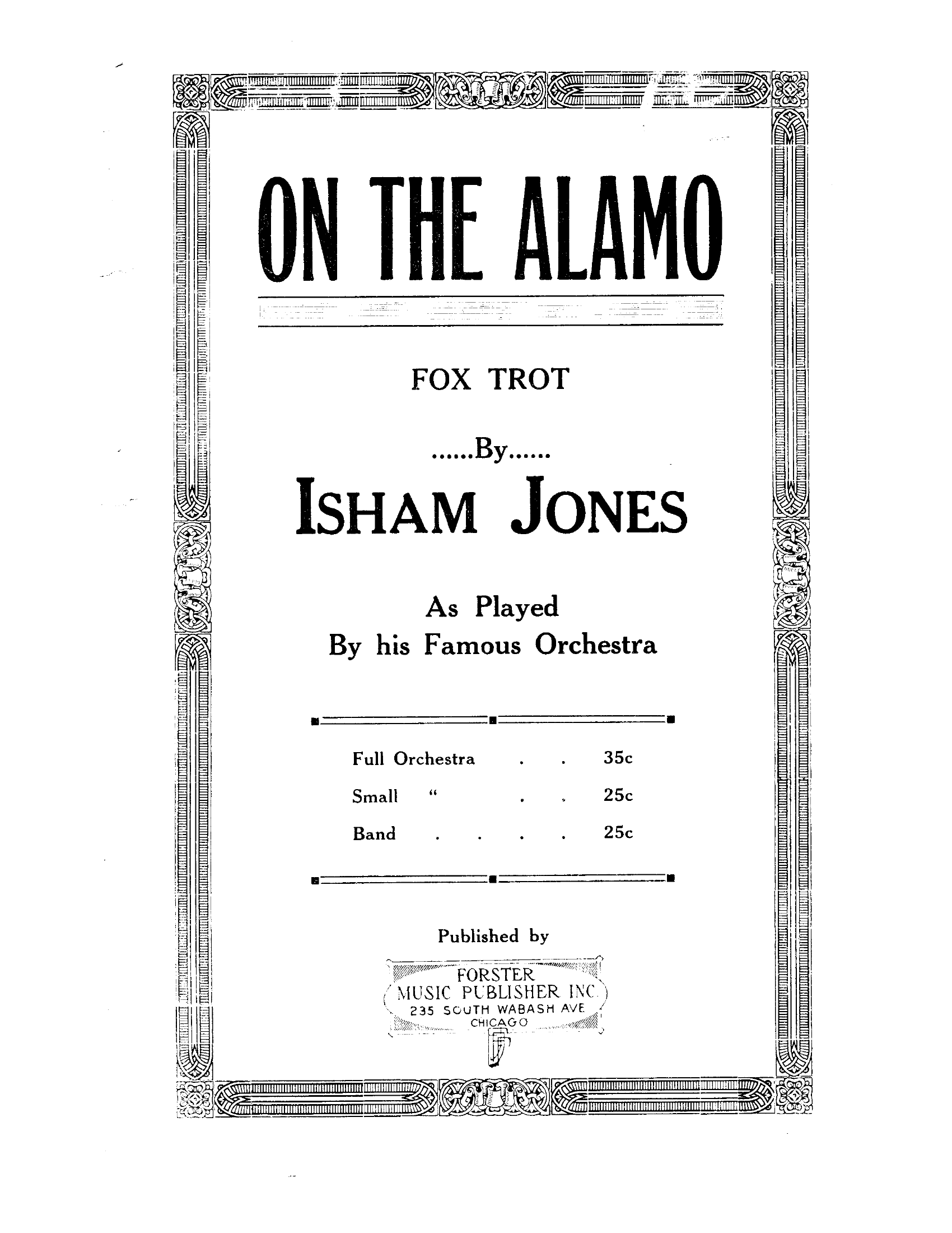 On The Alamo (I.Jones) 1922