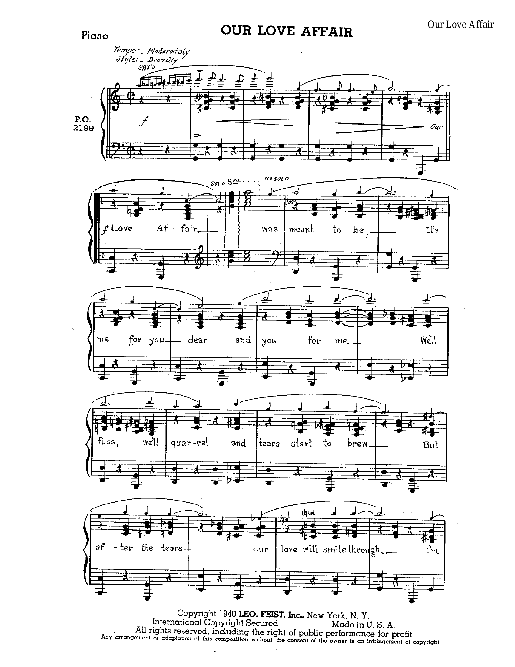 Our Love Affair (J.Mason)