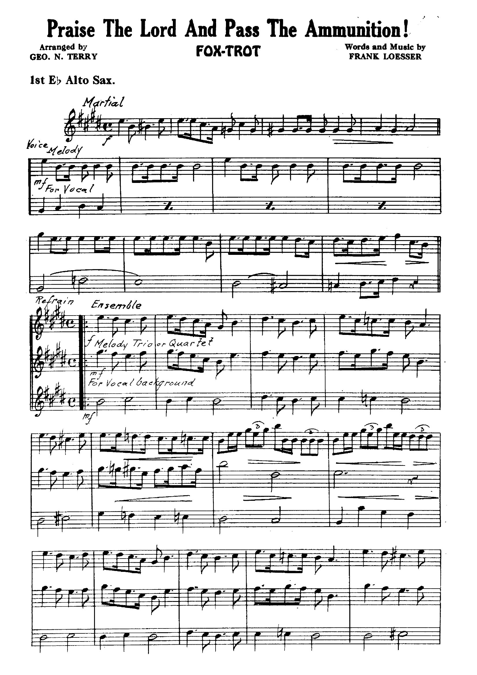 Praise The Lord And Pass The Ammunition (G.N.Terry) F.Loesser - 4324 - Foxtrot