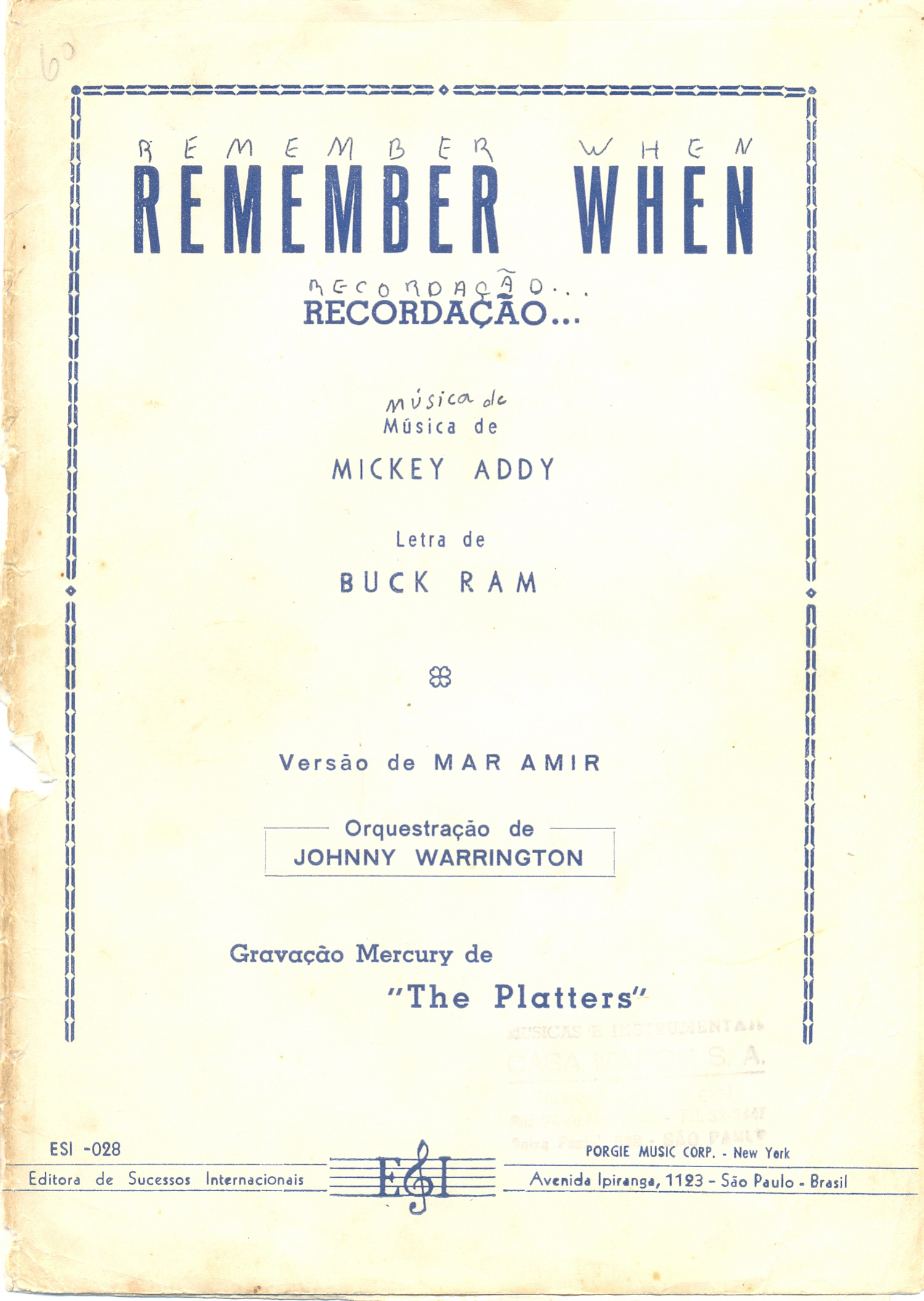 Remember When (J.Warrington) The Platters