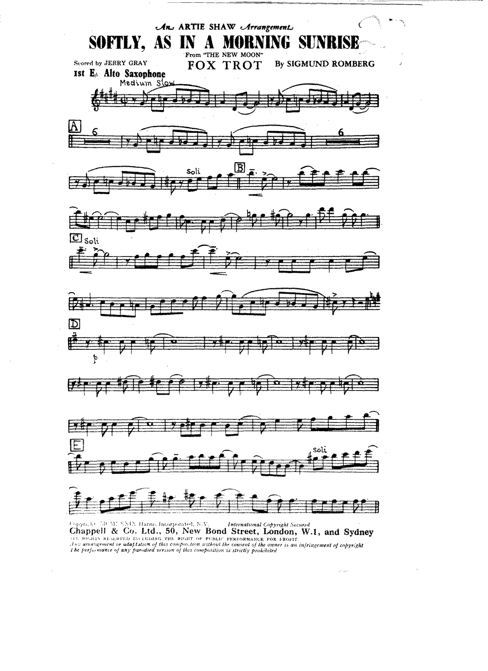 Softly As In A Morning Sunrise (J.Gray) A.Shaw