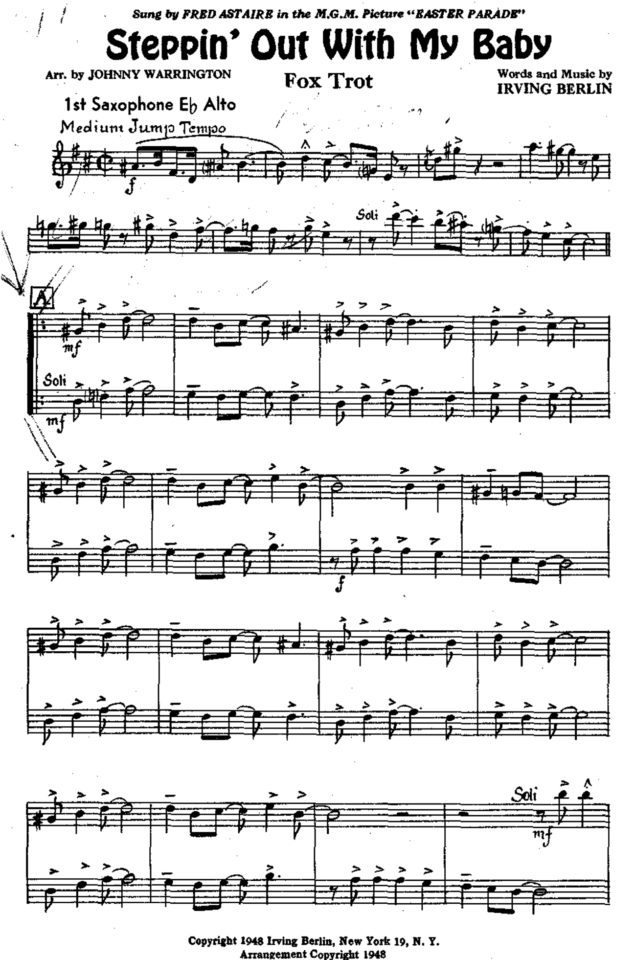 Steppin' Out With My Baby (J.Warrington)