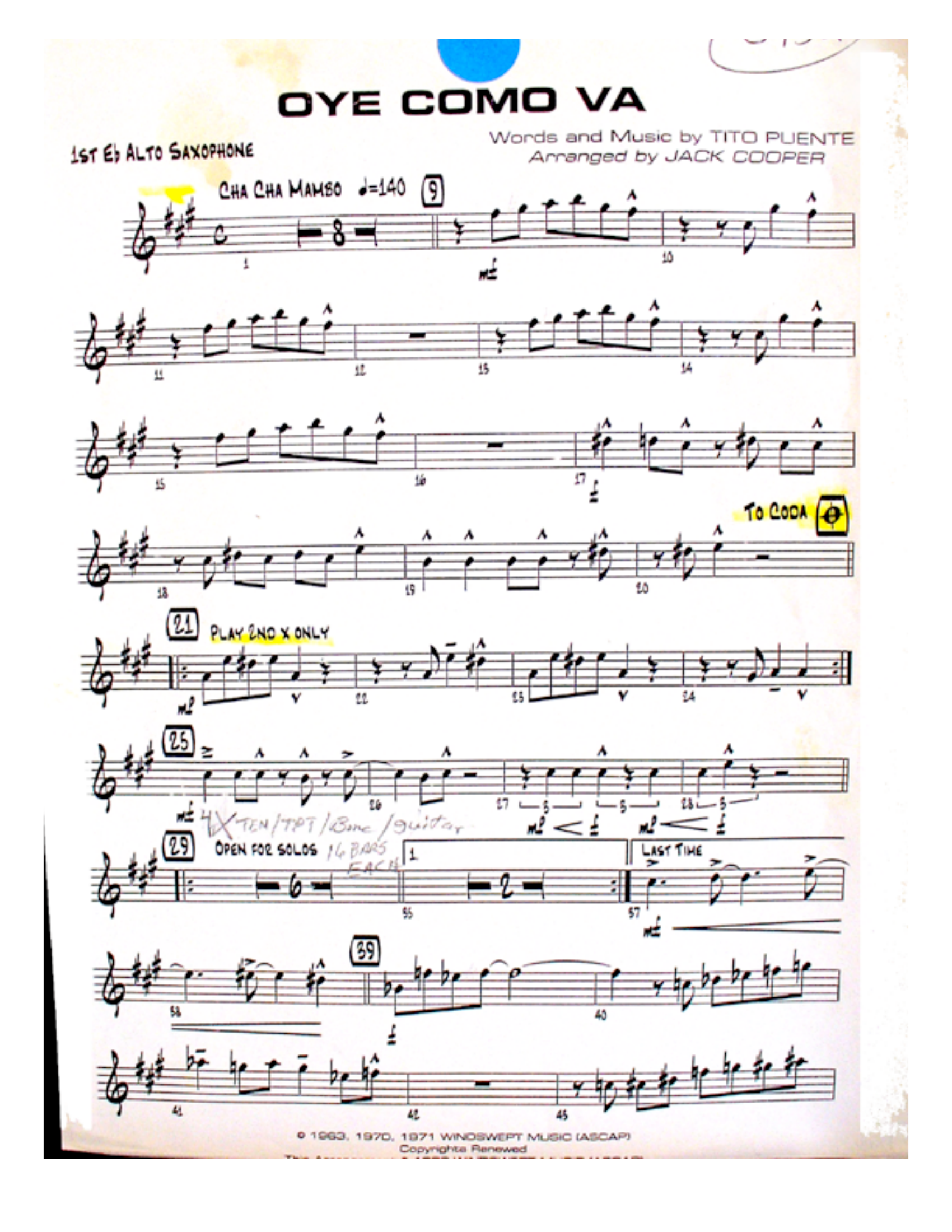 Oye Como Va (J.Cooper)