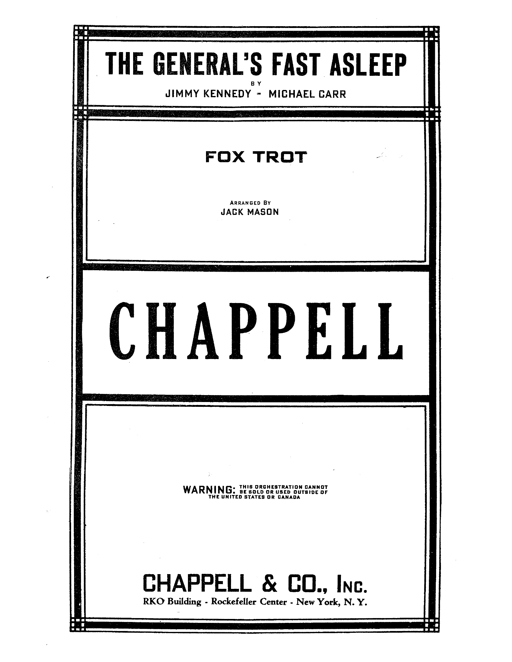 The General Fast Asleep (J.Mason) Violins - Foxtrot