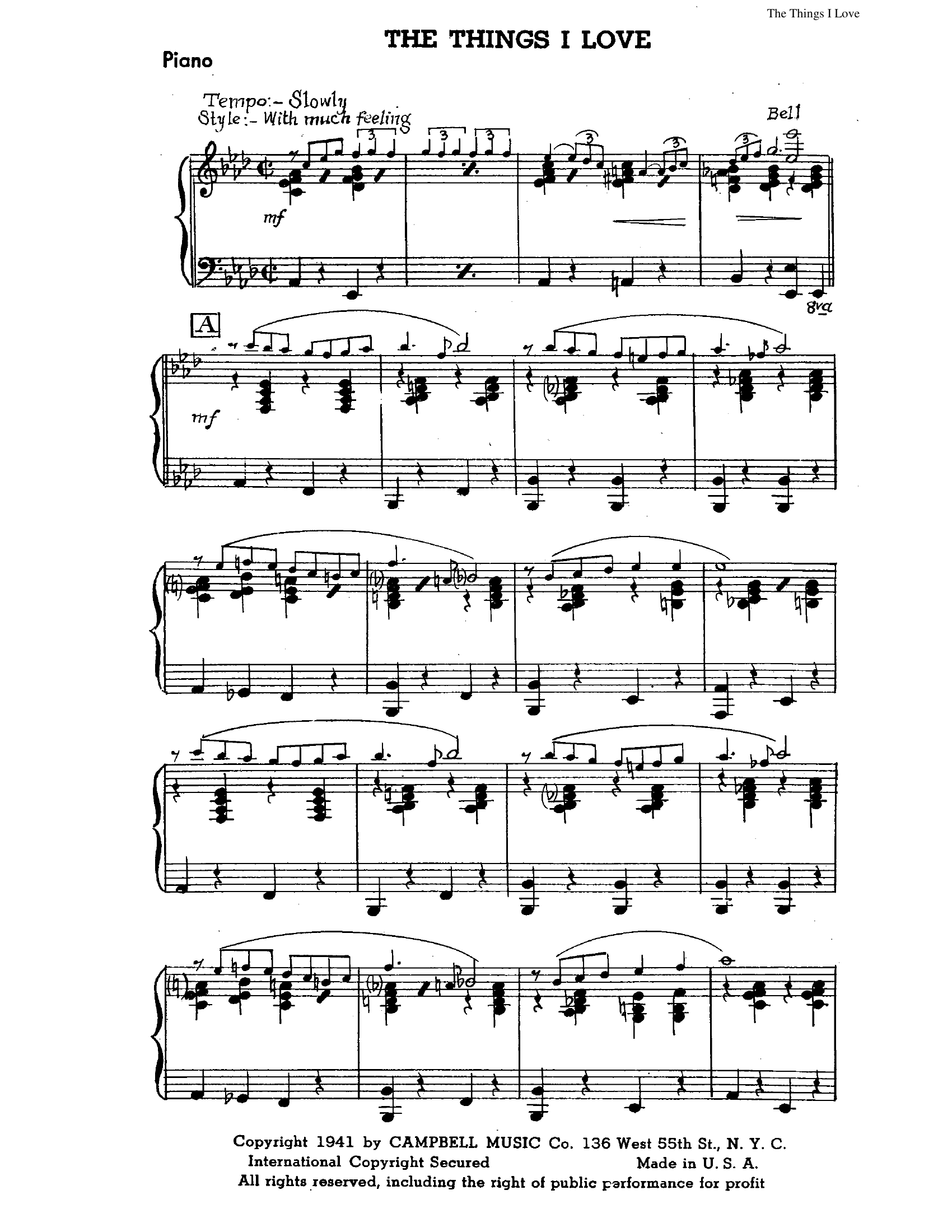 The Things I Love (L.Harris)