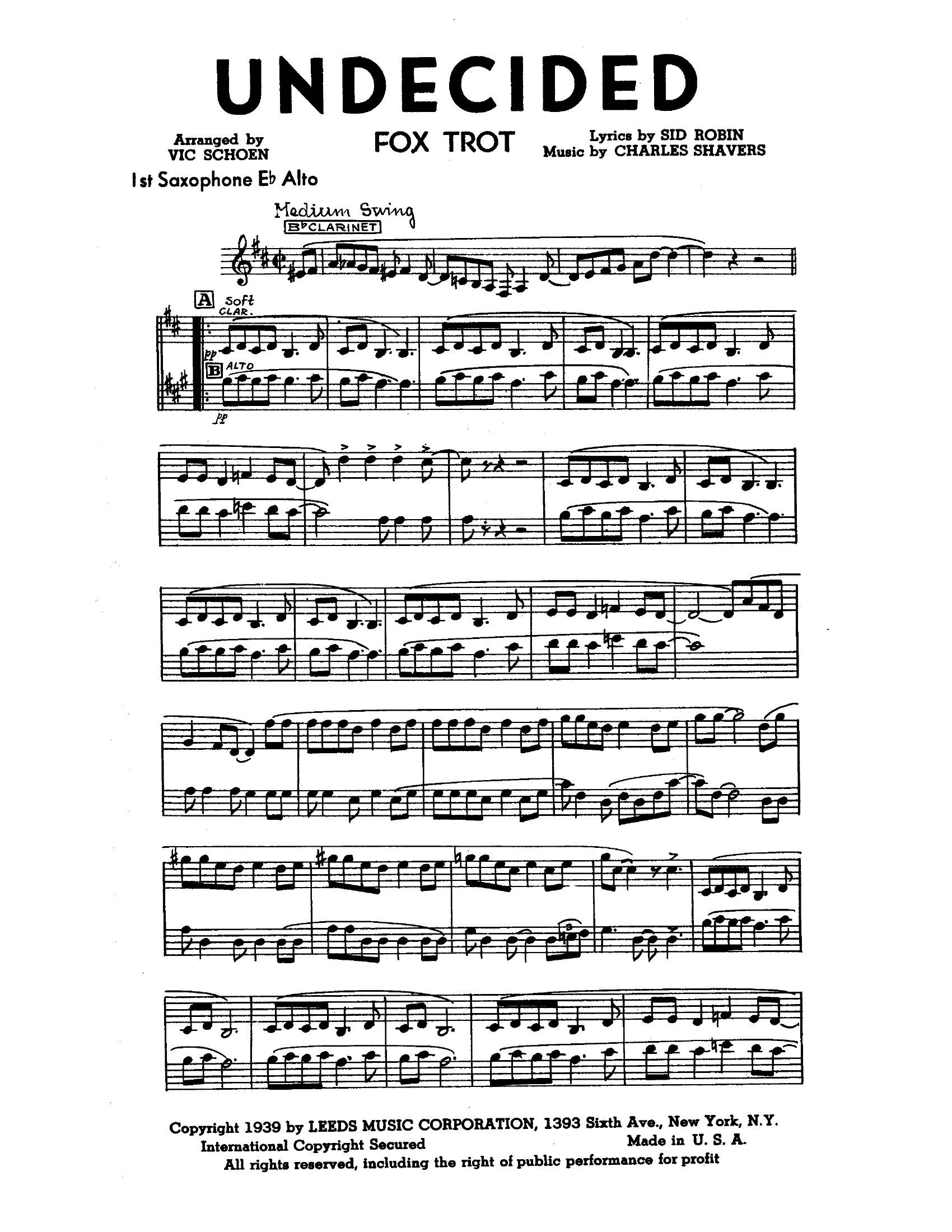 Undecided (V.Schoen) - Foxtrot