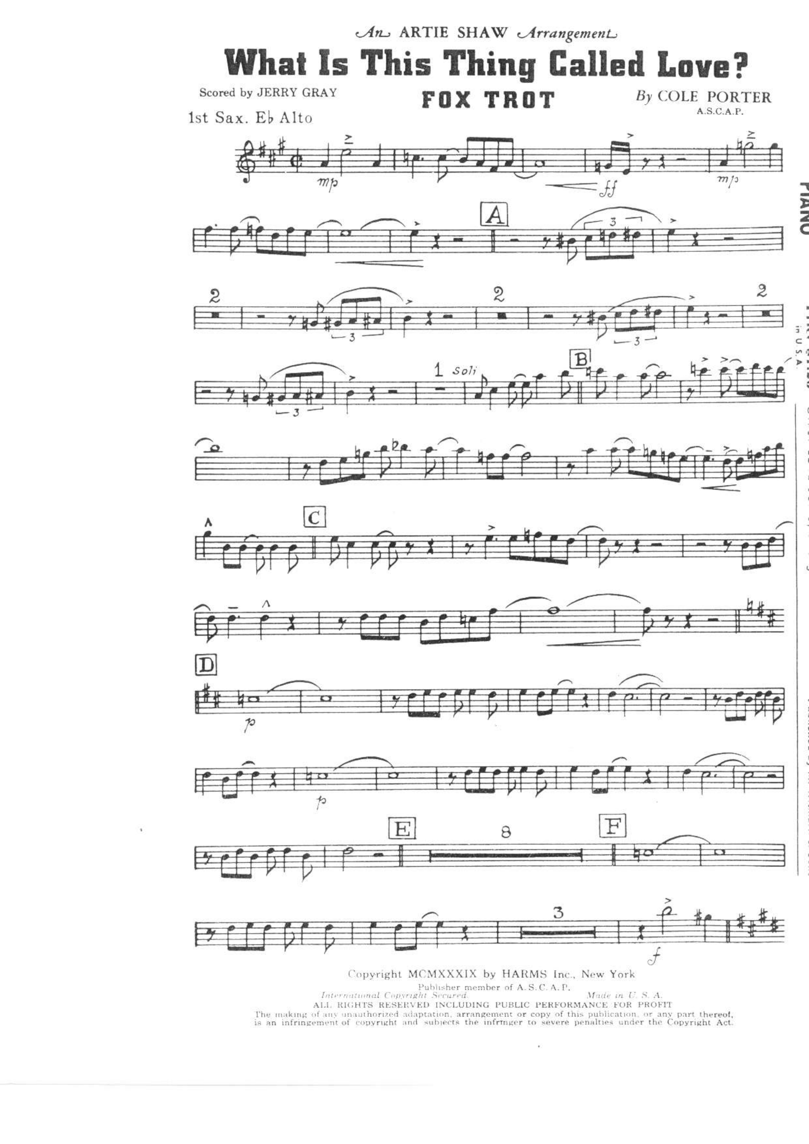 What Is This Thing Called Love (A.Shaw) J.Gray -Cole Porter -Foxtrot