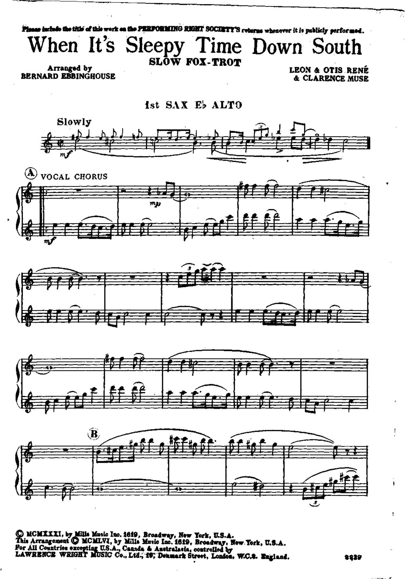 When It's Sleepy Time Down South (B.Ebbinghouse)