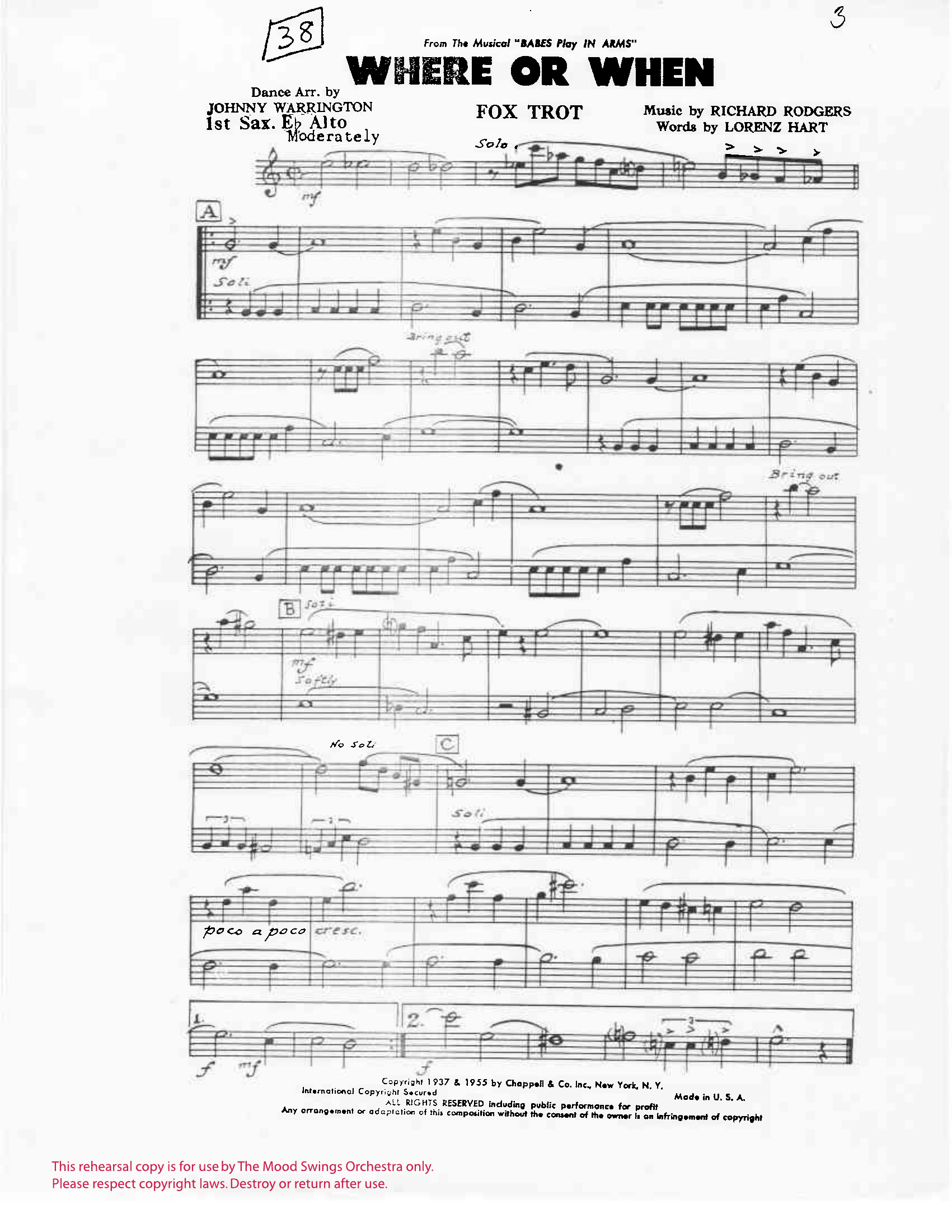 Where Or When (J.Warrington)