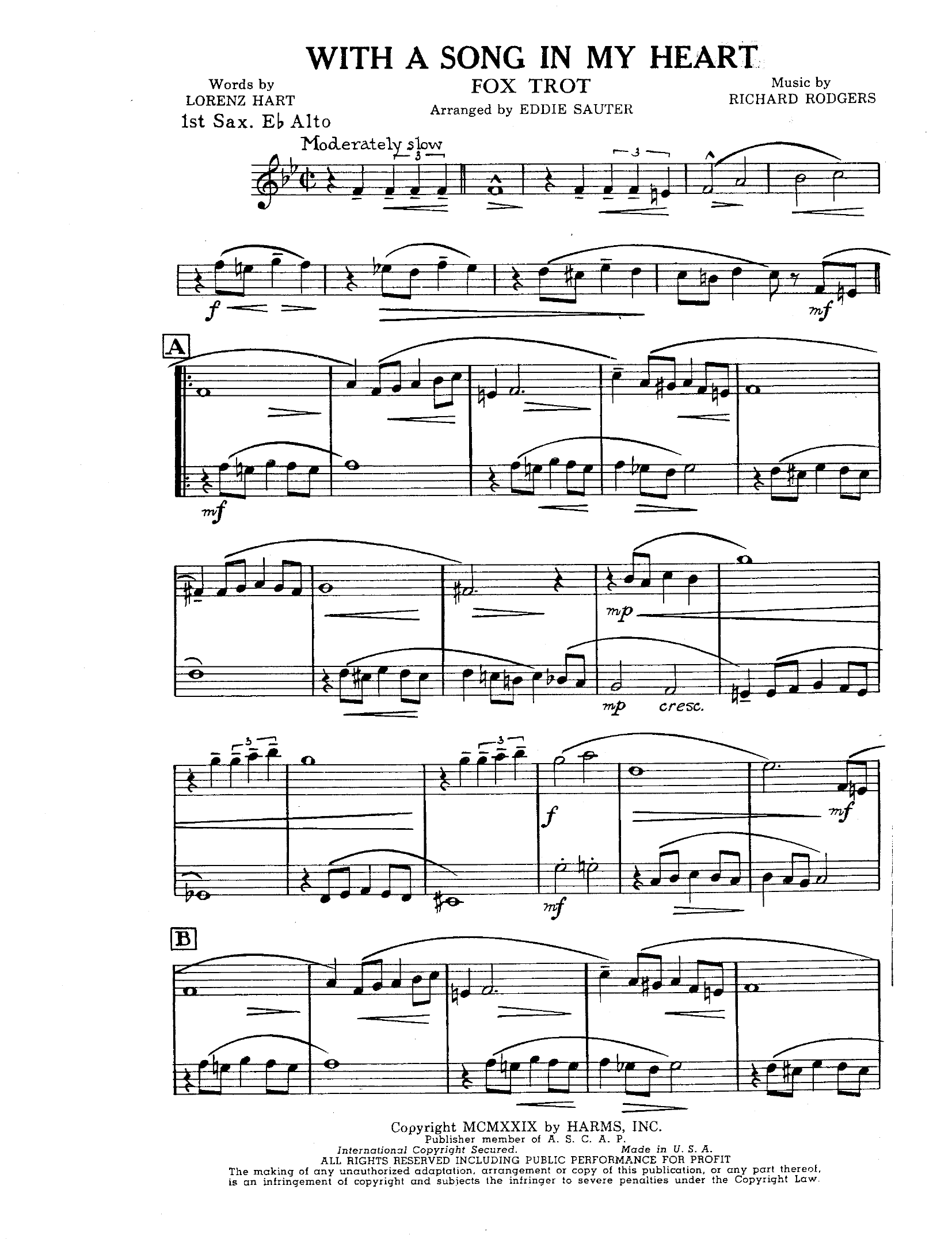 With A Song In My Heart (E.Sauter)