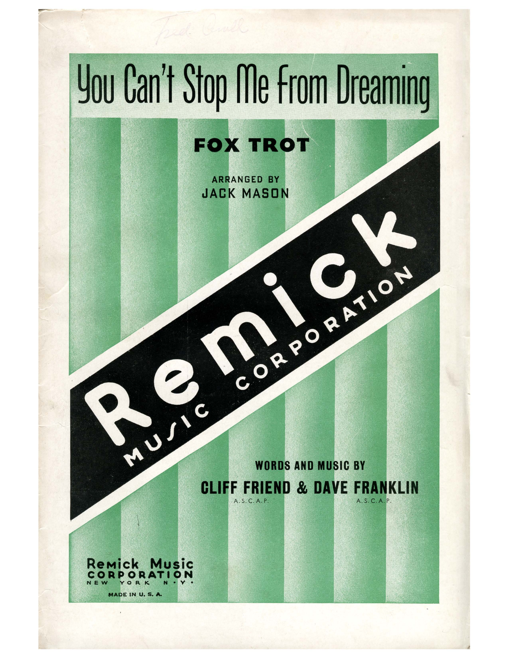 You Can't Stop Me From Dreaming (J.Mason) - Violins - Foxtrot (2)