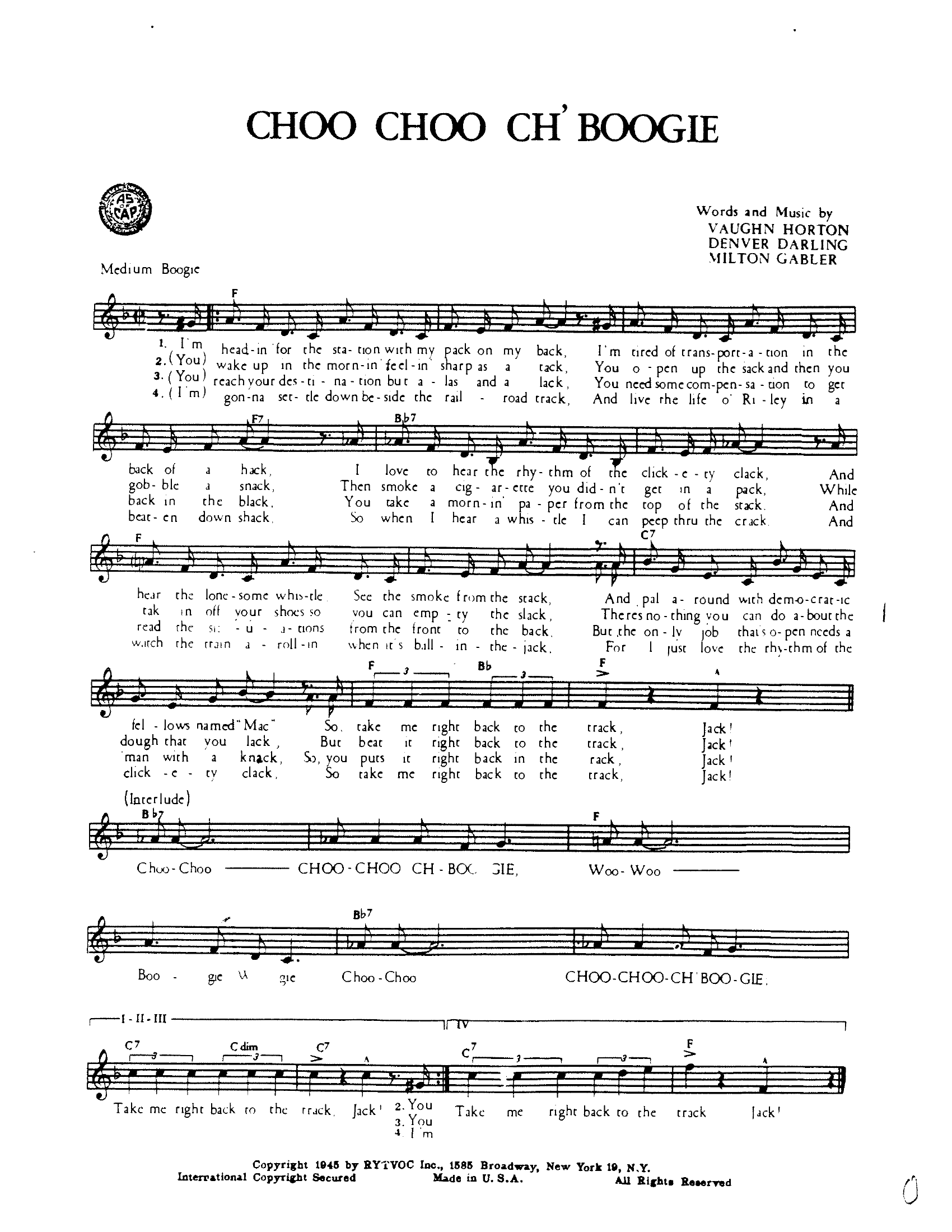 Choo Choo Ch Boogie (J.Fortis)