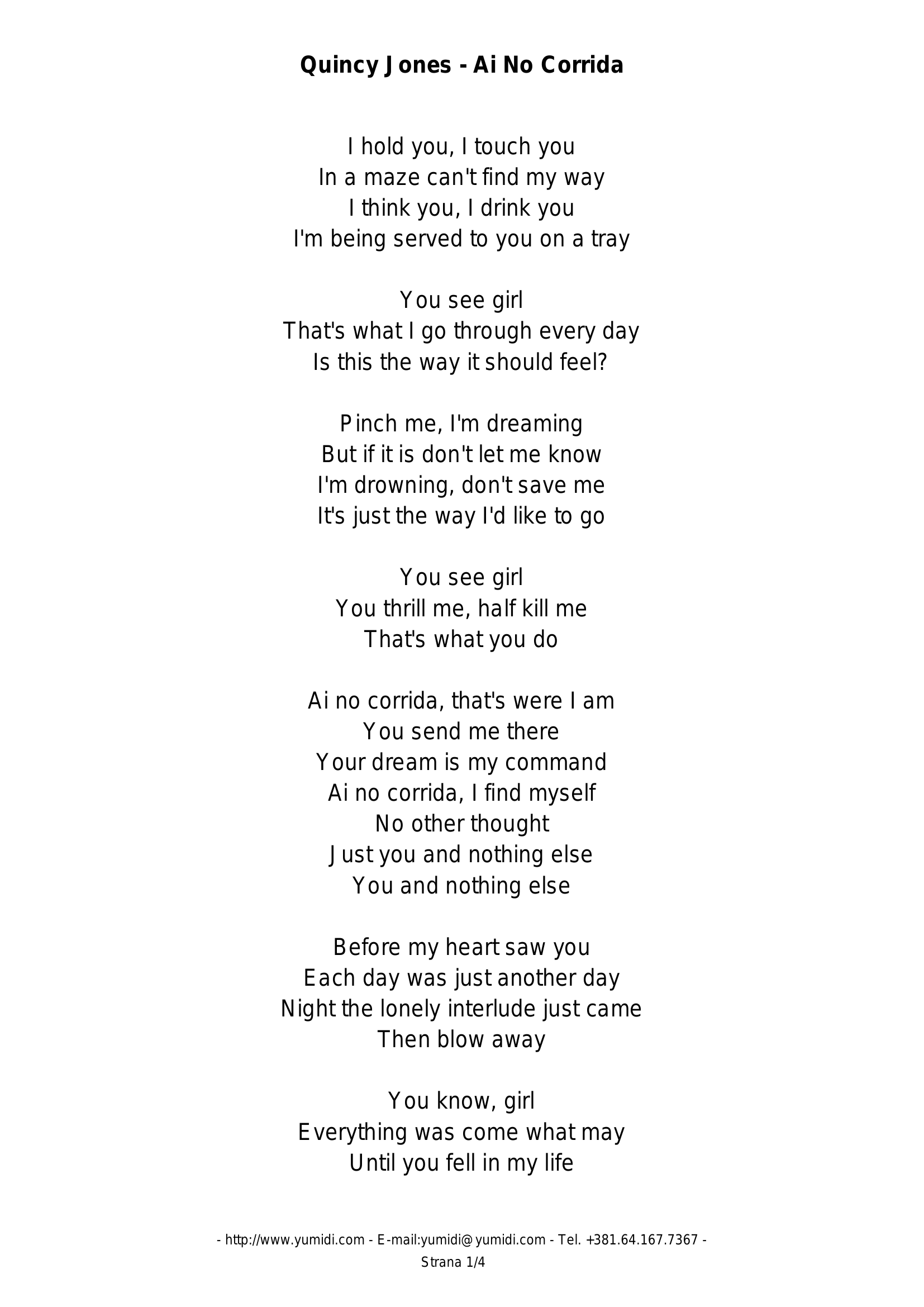 Ai No Corrida (B.Myagkov) Q.Jones