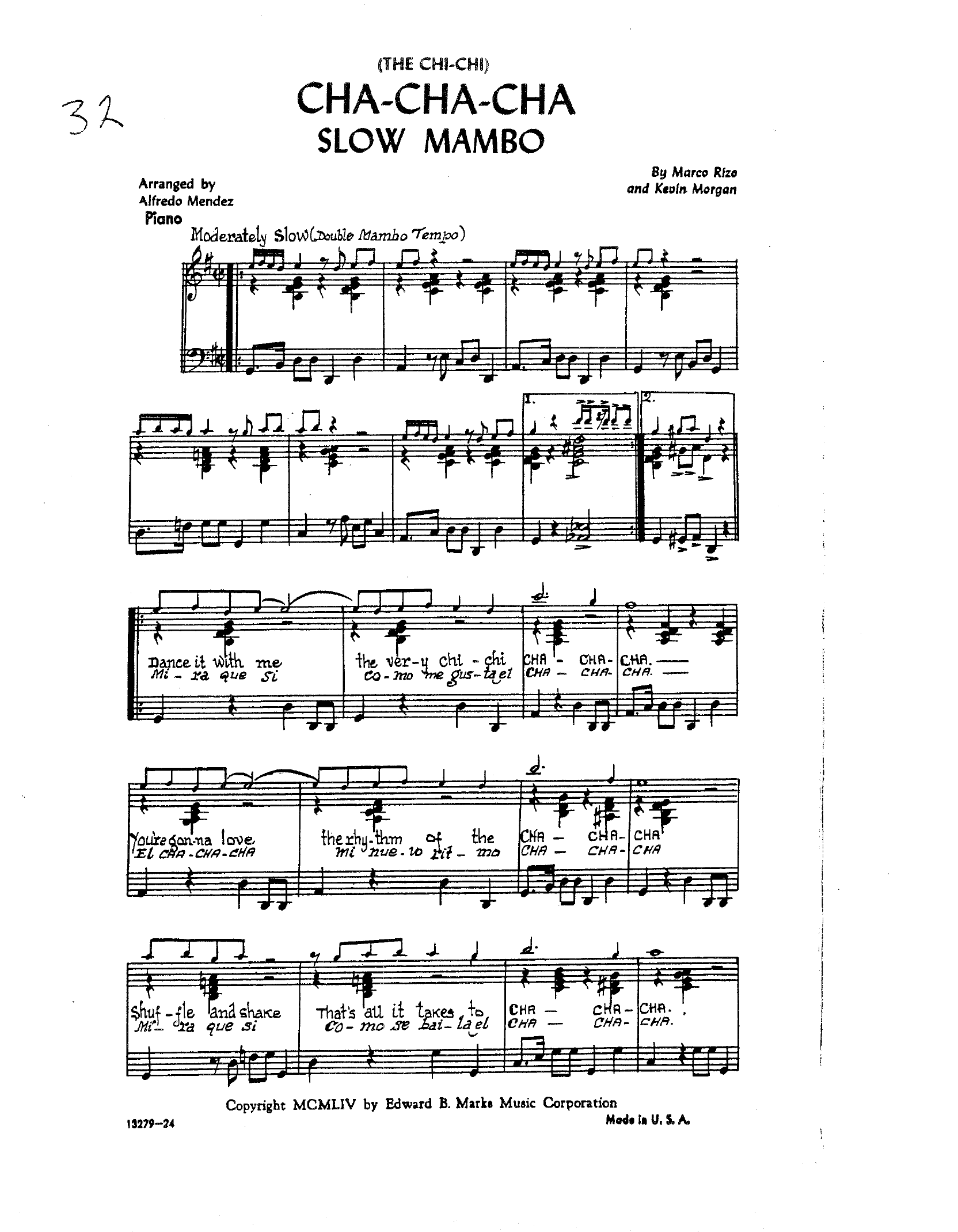 Cha Cha Cha (A.Mendez) Mambo Slow