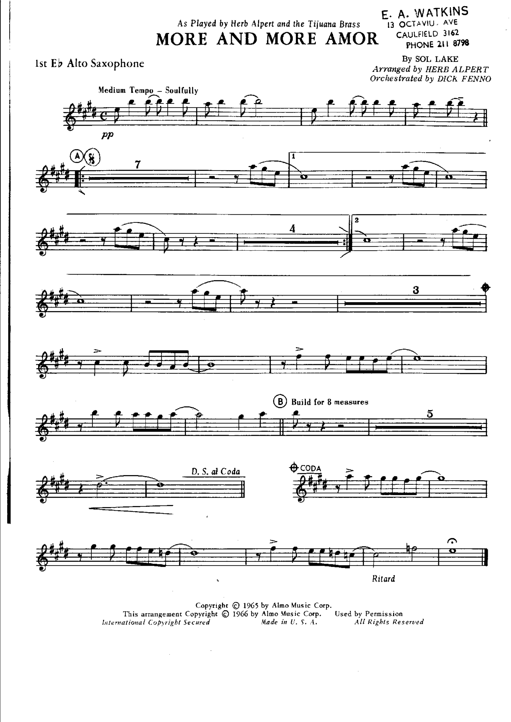 More And More Amore (H.Alpert)