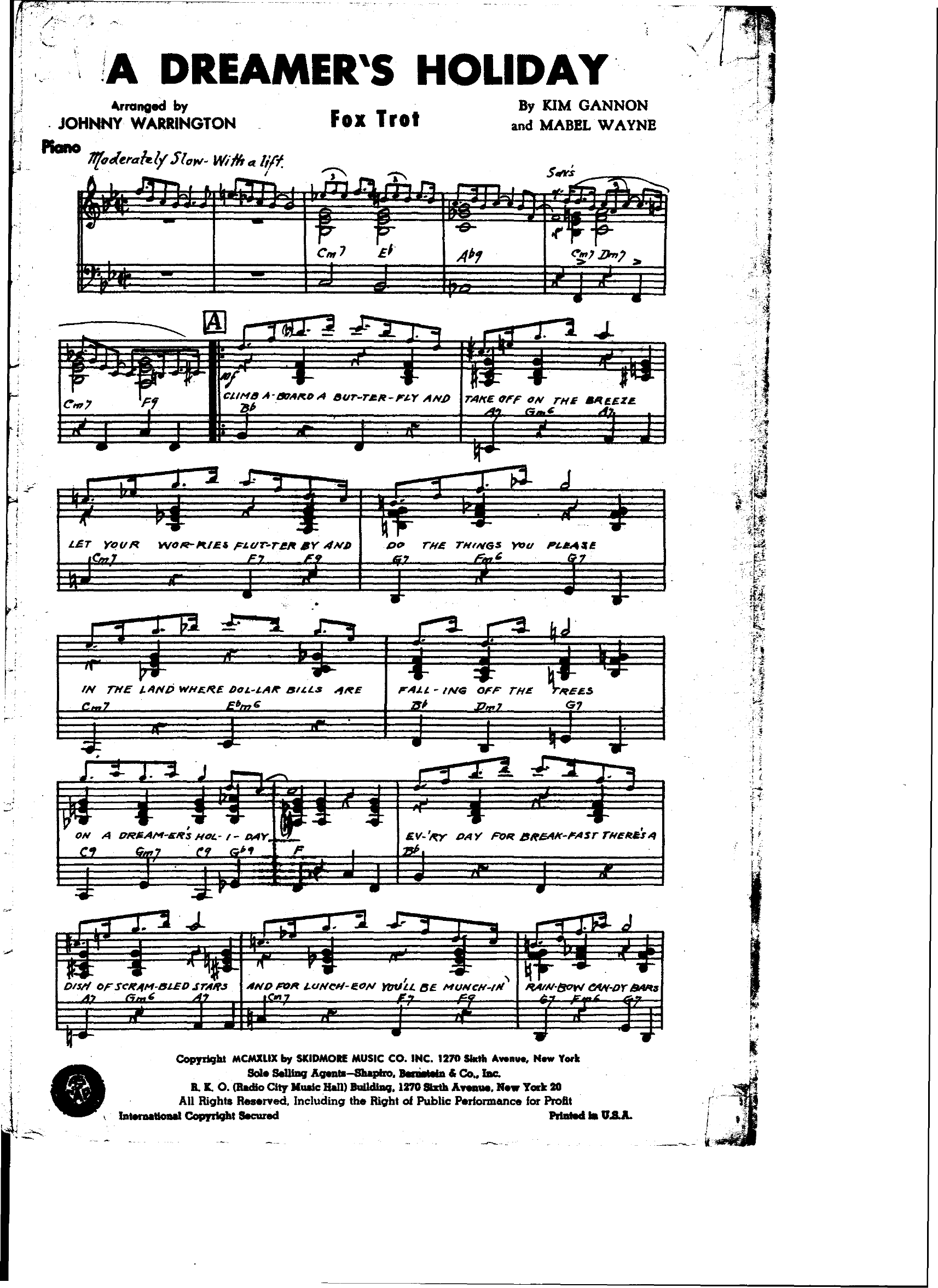 A Dreamer's Holiday (J.Warrington)