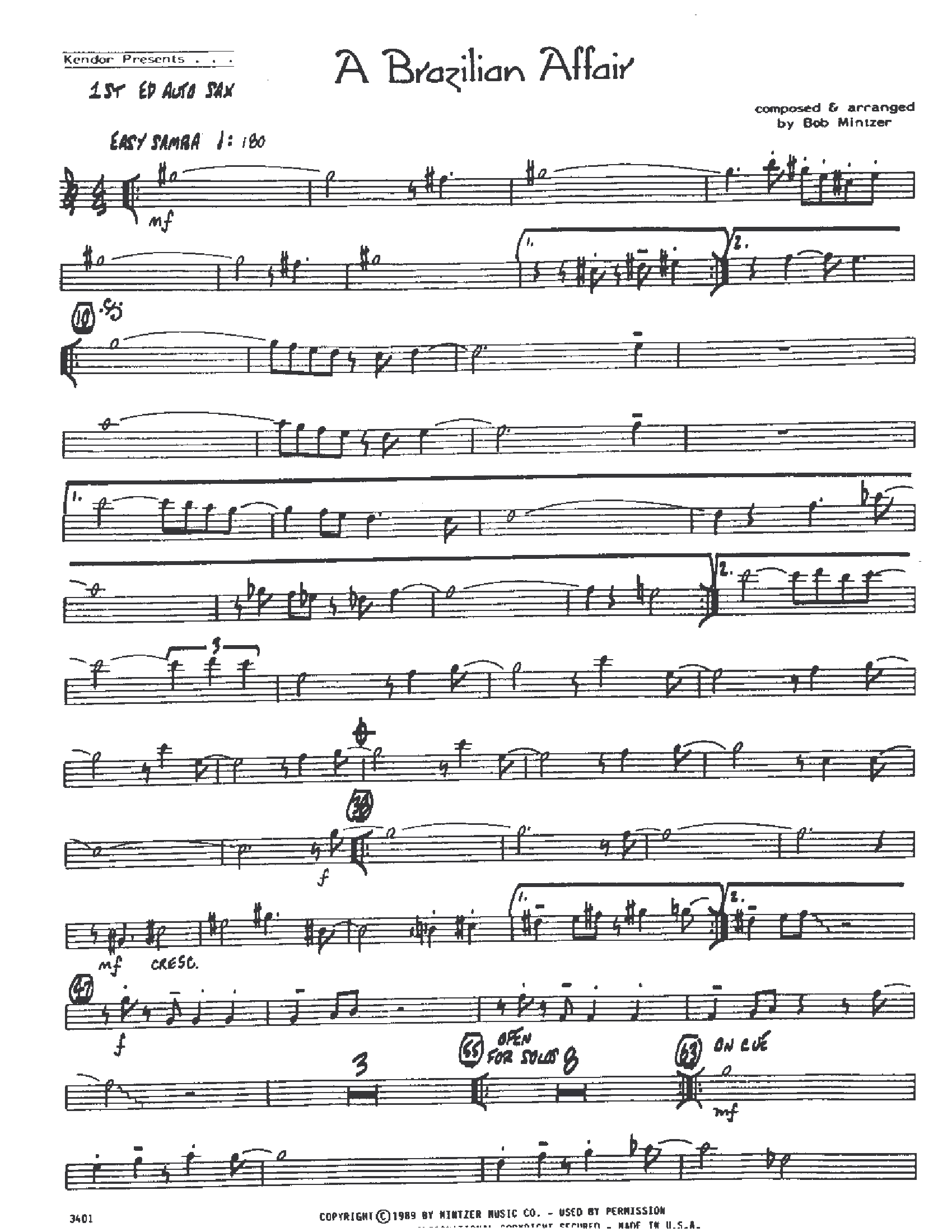 A Brazilian Affair (B.Mintzer) Samba