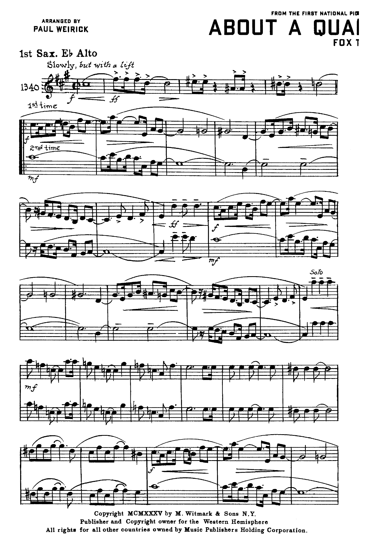 About A Quartet To Nine (P.Weirick)